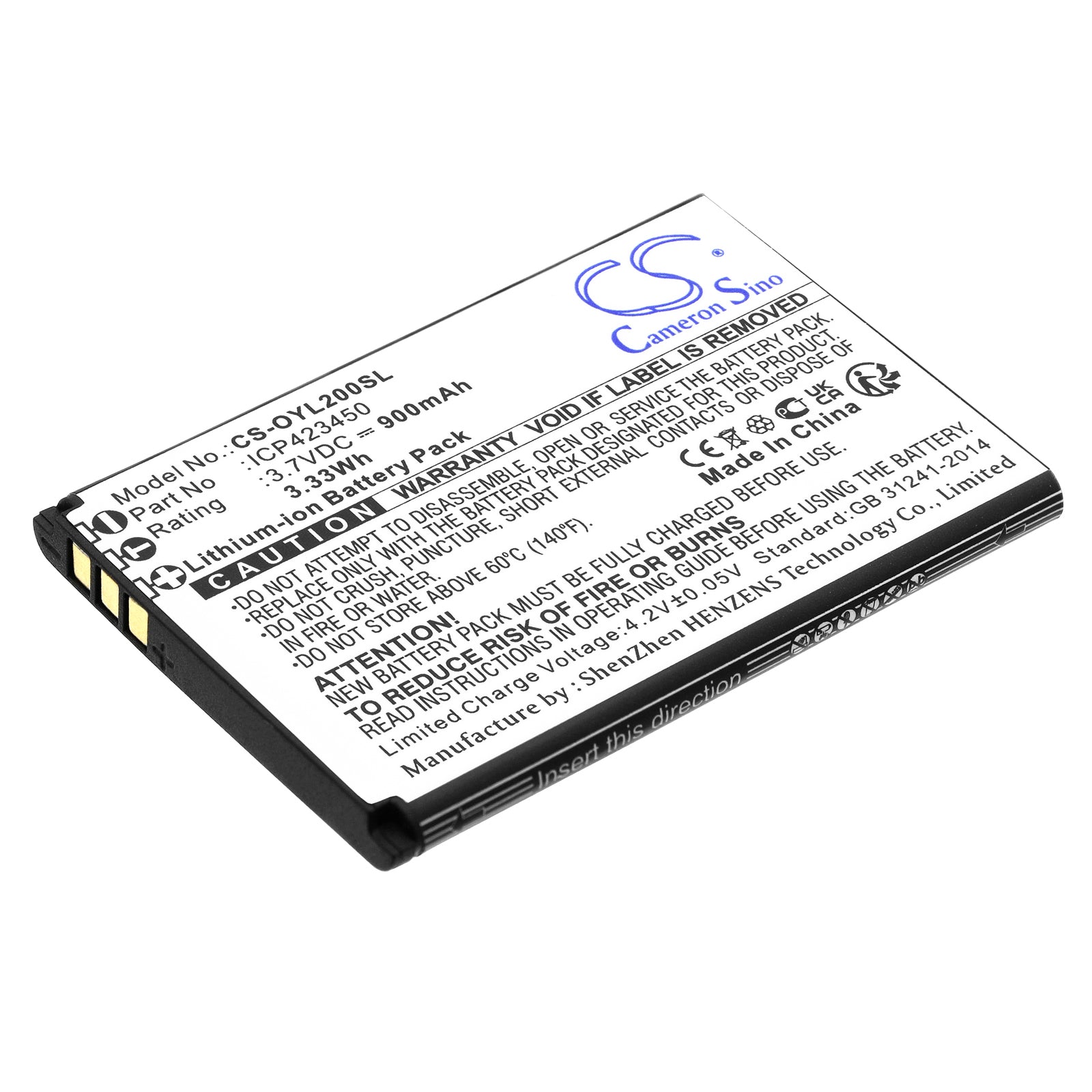 Li-ion, Mobile, SmartPhone Battery fits Olympia 2218, Happy Ii, 3.7V, 900mAh Mobile, SmartPhone Cameron Sino Technology Limited