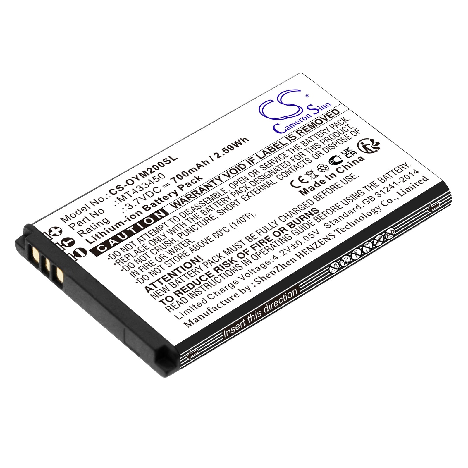 Li-ion, Mobile, SmartPhone Battery fits Olympia Classic Mini Ii, 3.7V, 700mAh Mobile, SmartPhone Cameron Sino Technology Limited