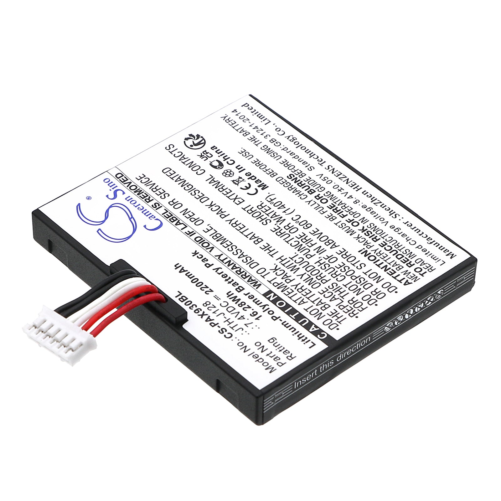 Li-Polymer, Payment Terminal Battery fits Pax A910, A930, 7.4V, 2200mAh Payment Terminal Cameron Sino Technology Limited