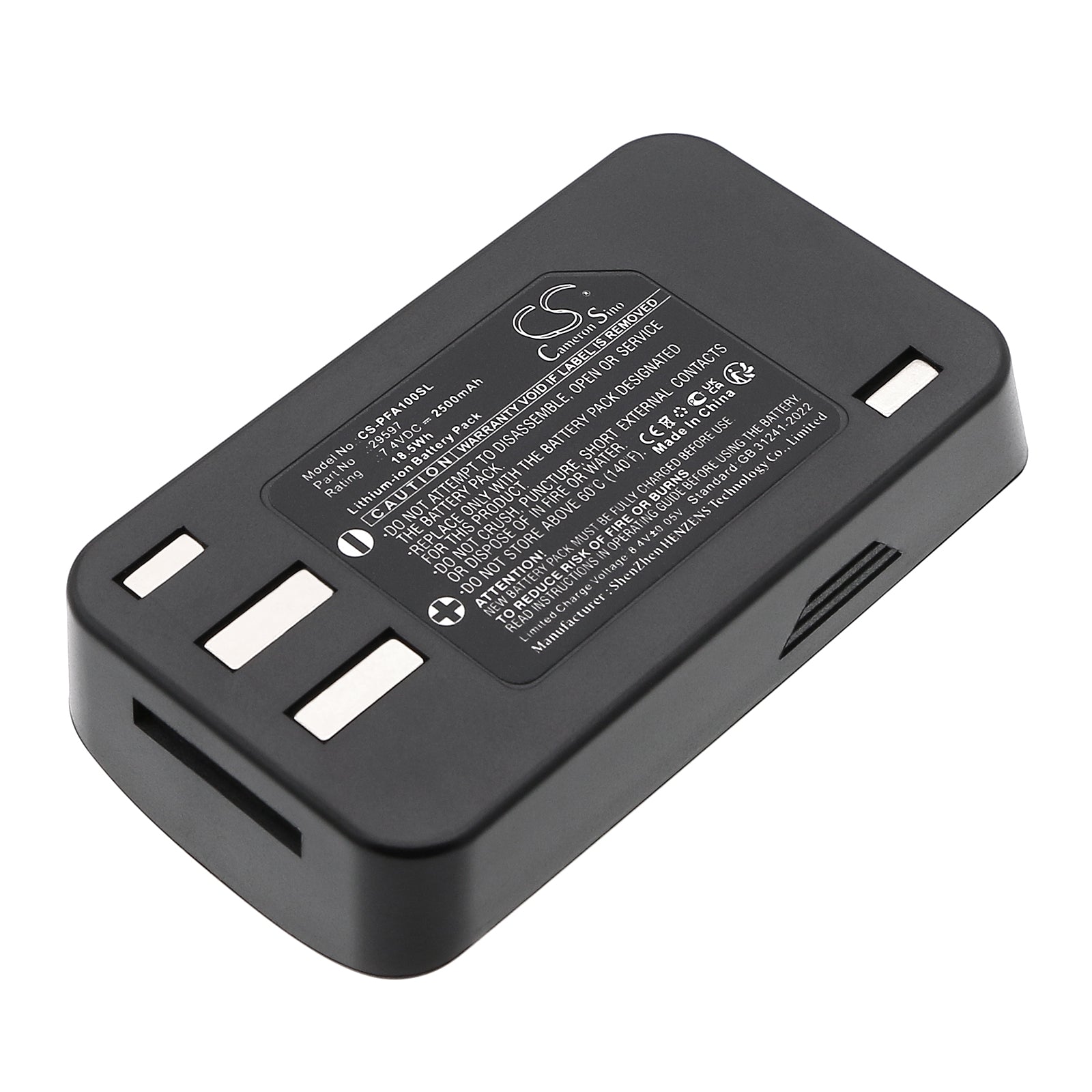 7.4V, Li-ion, 2500mAh, Battery fits Profoto A1, A10, 18.5Wh Strobe Lighting Cameron Sino Technology Limited