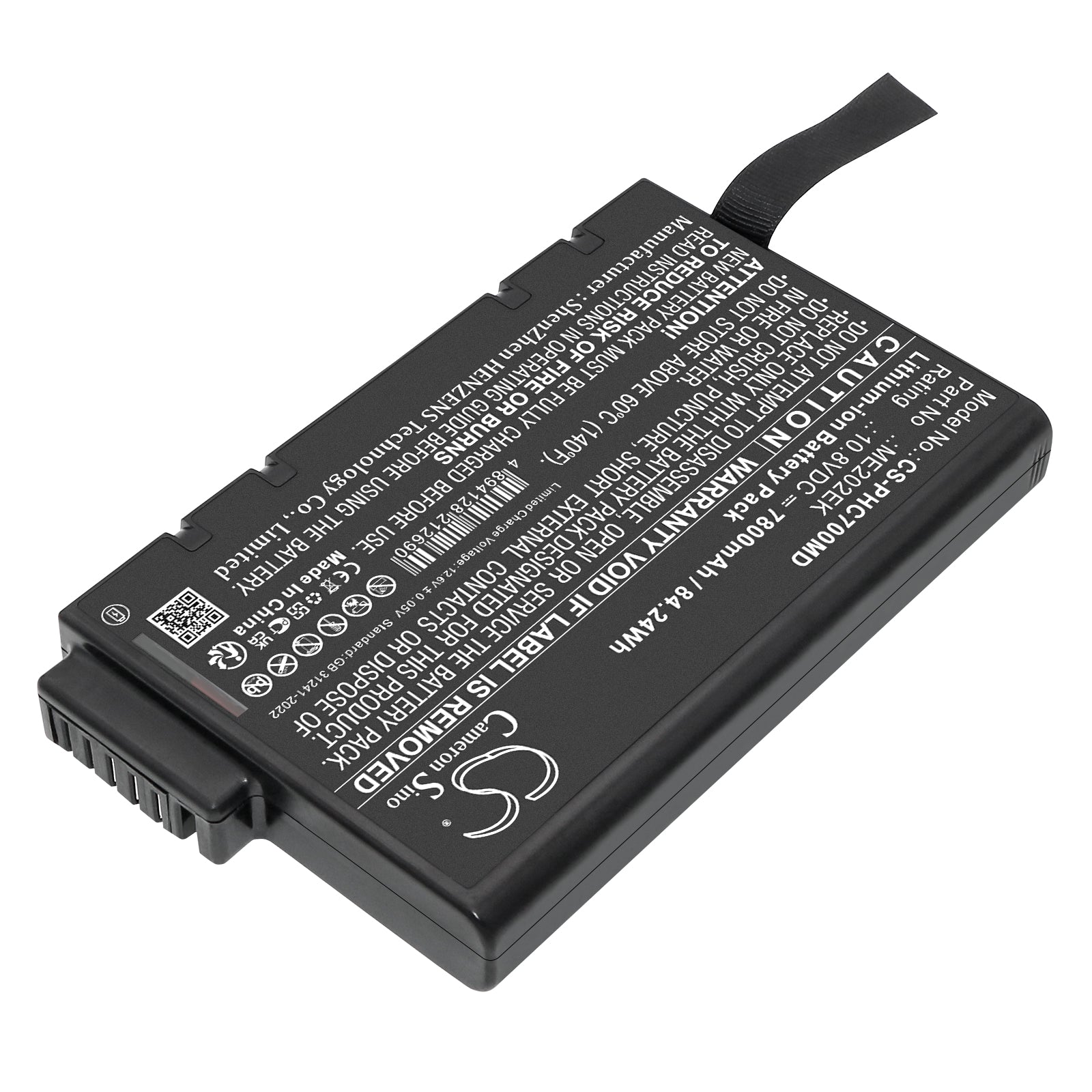10.8V, Li-ion, 7800mAh, Battery fits Philips Micron Transport CTG7, 84.24Wh Medical Cameron Sino Technology Limited