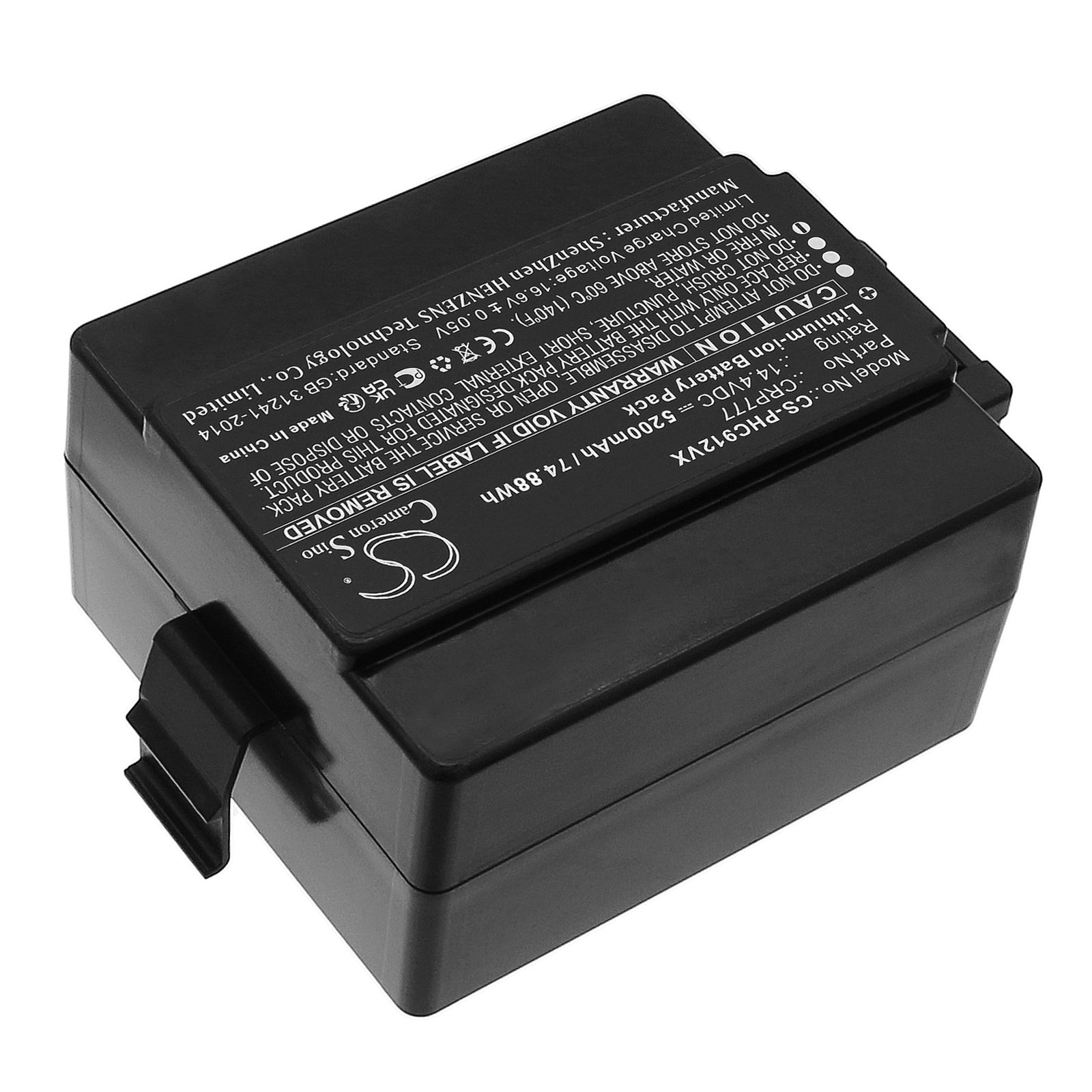 Li-ion, Vacuum Battery fits Philips Crp777, Crp777/01, 14.4V, 5200mAh Vacuum Cameron Sino Technology Limited