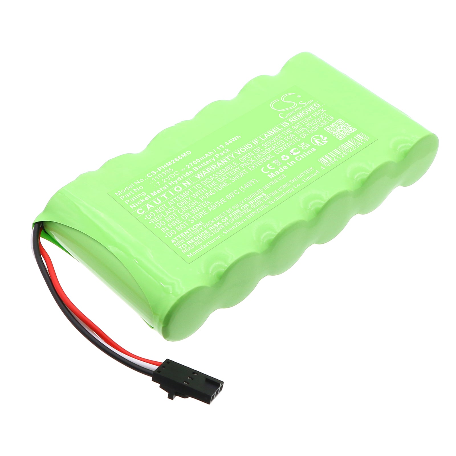 7.2V, Ni-MH, 2700mAh, Battery fits Philips PageWriter 10, PageWriter 10i, 19.44Wh Medical Cameron Sino Technology Limited
