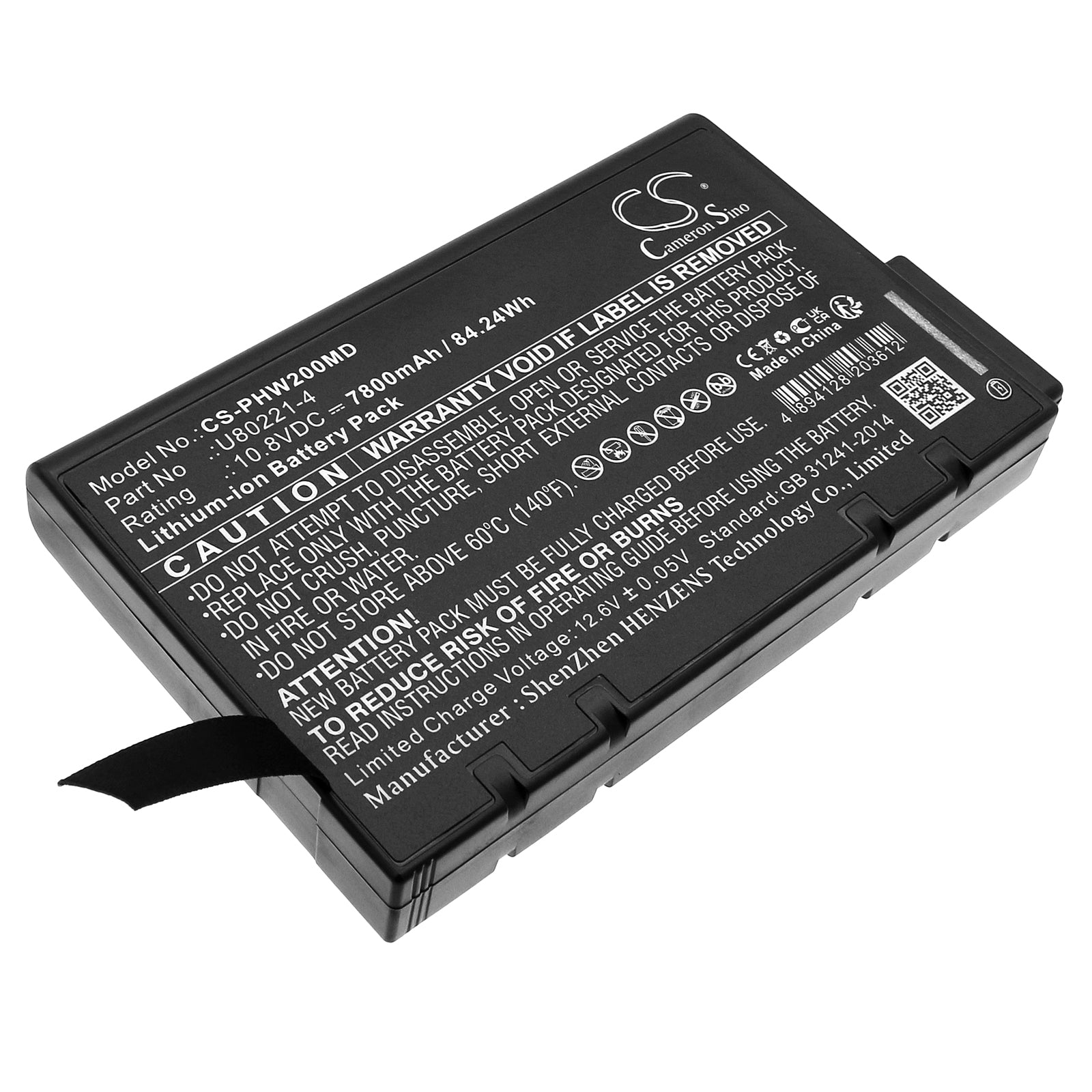Li-ion, Medical Battery fits Philips 860306, 860310, 10.8V, 7800mAh Medical Cameron Sino Technology Limited