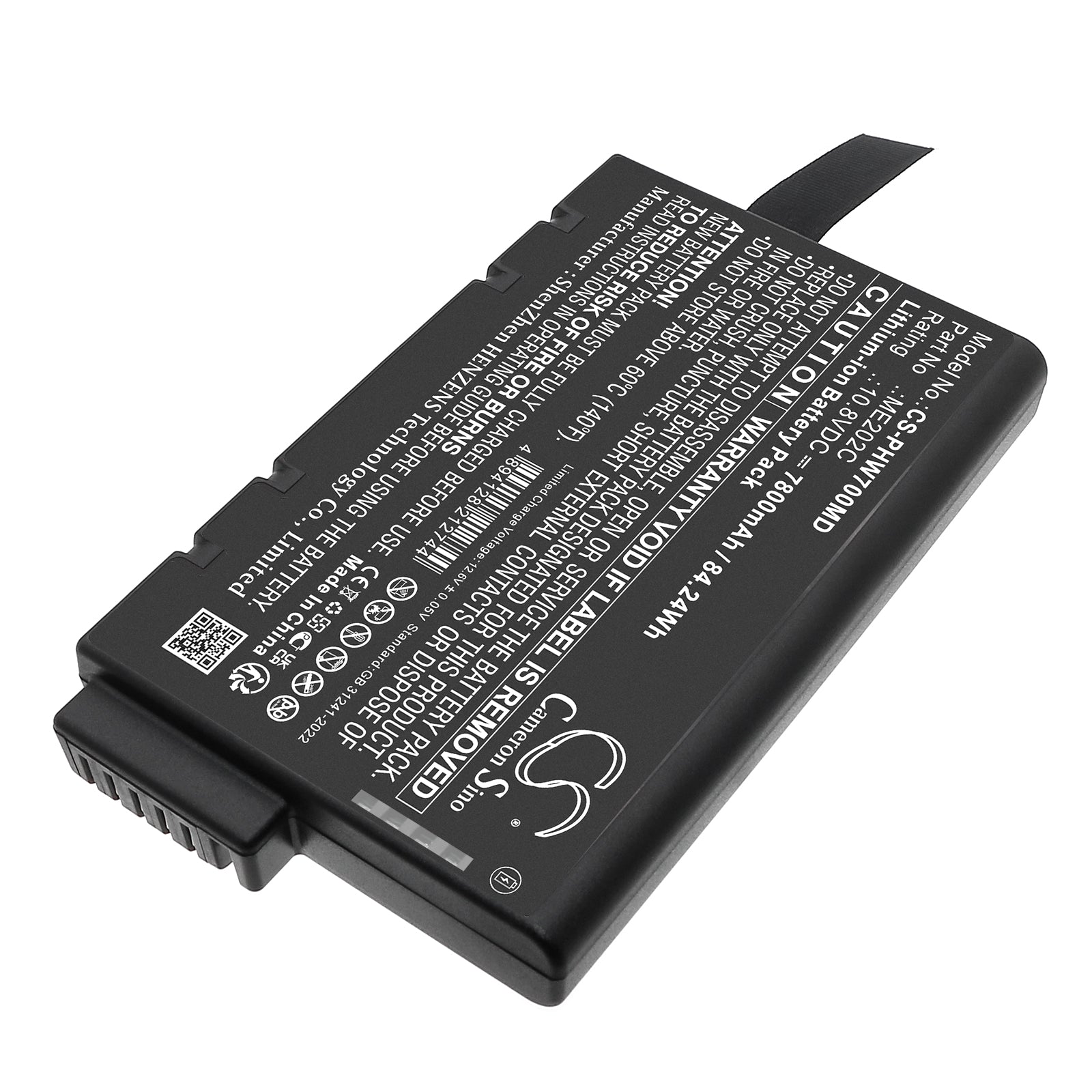 10.8V, Li-ion, 7800mAh, Battery fits Philips Philips PageWriter TC70, 84.24Wh Medical Cameron Sino Technology Limited