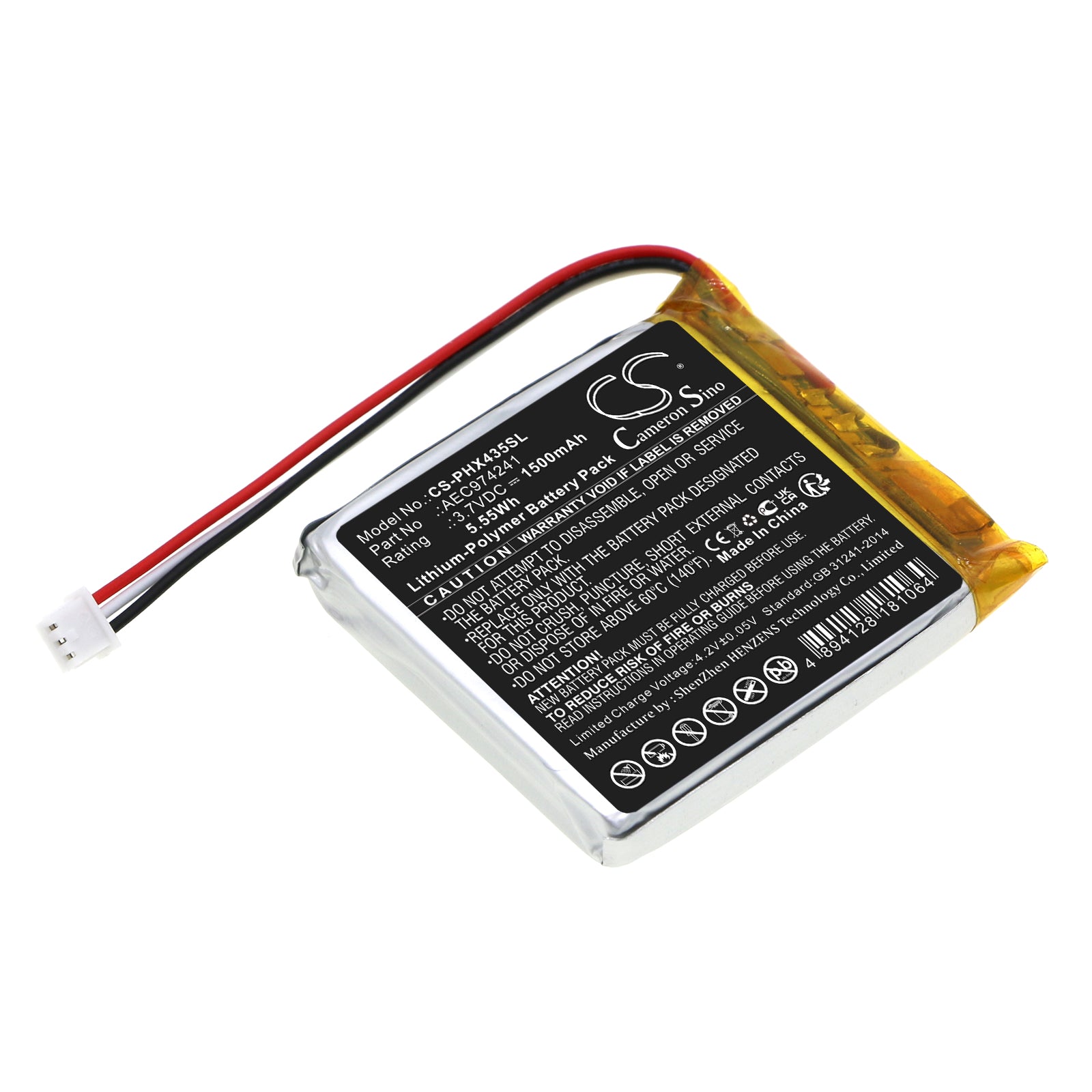 Li-Polymer, Projector Battery fits Philips Ppx4350, 3.7V, 1500mAh Projector Cameron Sino Technology Limited