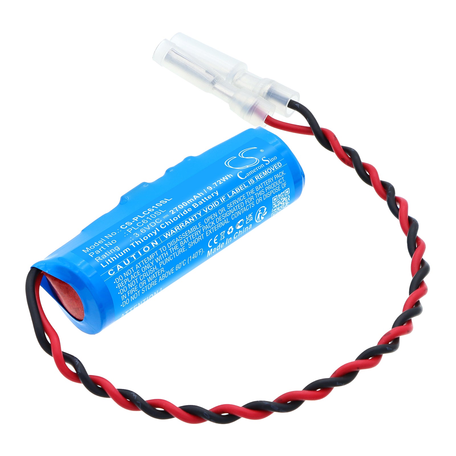 3.6V, Li-SOCl2, 2700mAh, Battery fits PLC, 9.72Wh PLC Cameron Sino Technology Limited