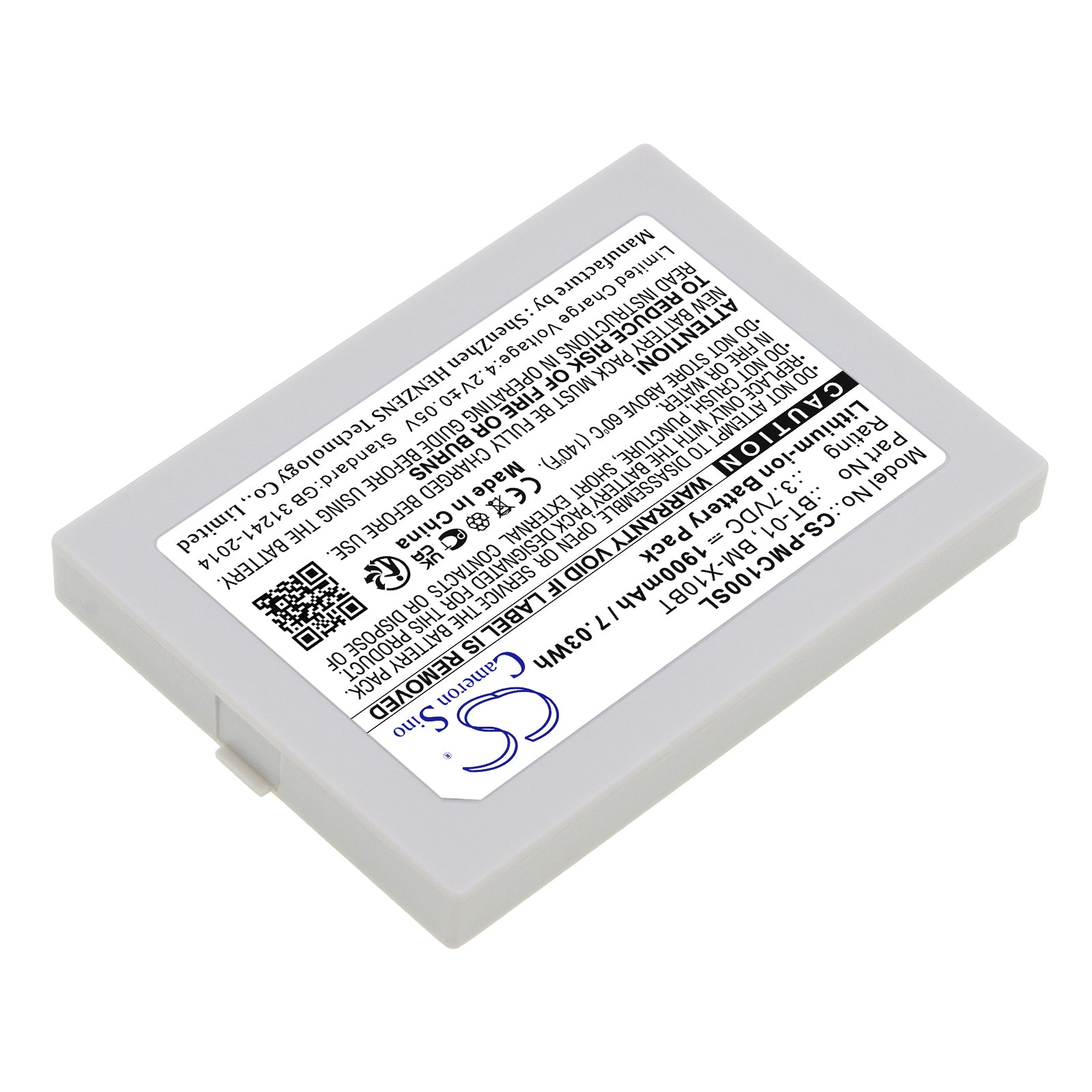 Li-ion, Wireless Headset Battery fits Pliant 00004394, 4445, 3.7V, 1900mAh Wireless Headset Cameron Sino Technology Limited