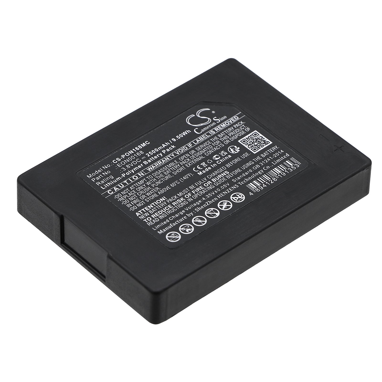 Li-Polymer, Body Camera Battery fits Pyle Ppbcm16, Ppbcm18, 3.8V, 2500mAh Body Camera Cameron Sino Technology Limited