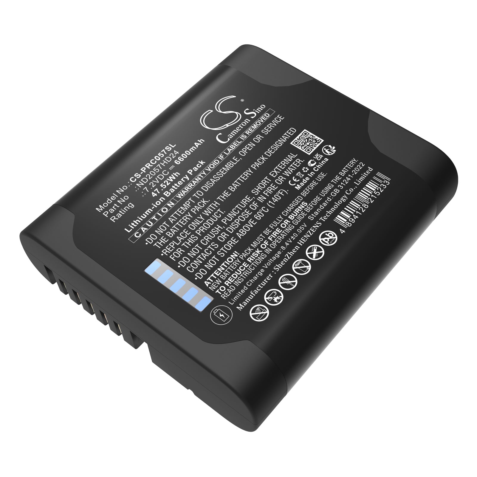7.2V, Li-ion, 6600mAh, Battery fits Siglent SHS800X HANDHELD DIGITAL OSCILLOSCOPE | Panametrics PT900, 47.52Wh Equipment, Survey, Test Cameron Sino Technology Limited