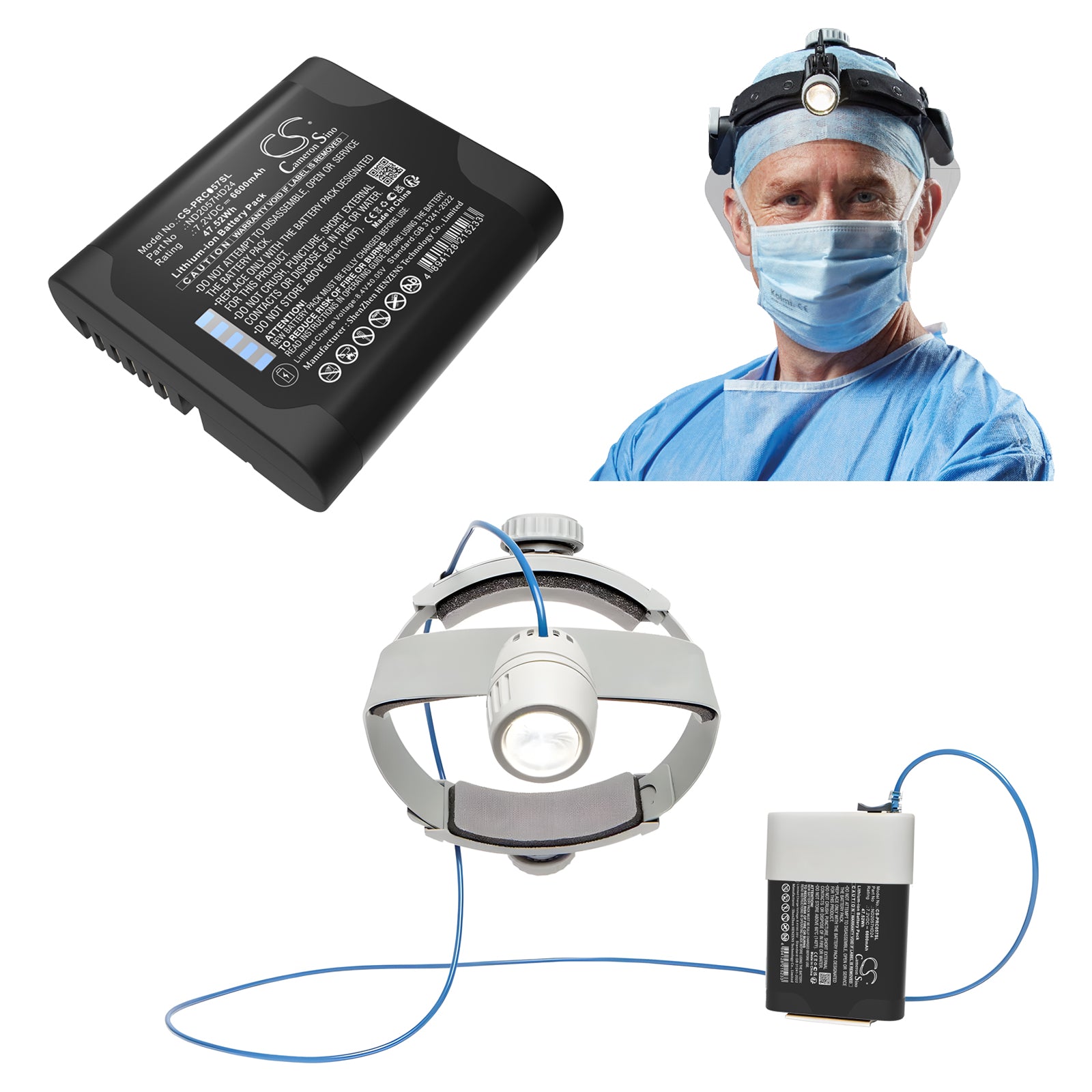 7.2V, Li-ion, 6600mAh, Battery fits Siglent SHS800X HANDHELD DIGITAL OSCILLOSCOPE | Panametrics PT900, 47.52Wh Equipment, Survey, Test Cameron Sino Technology Limited