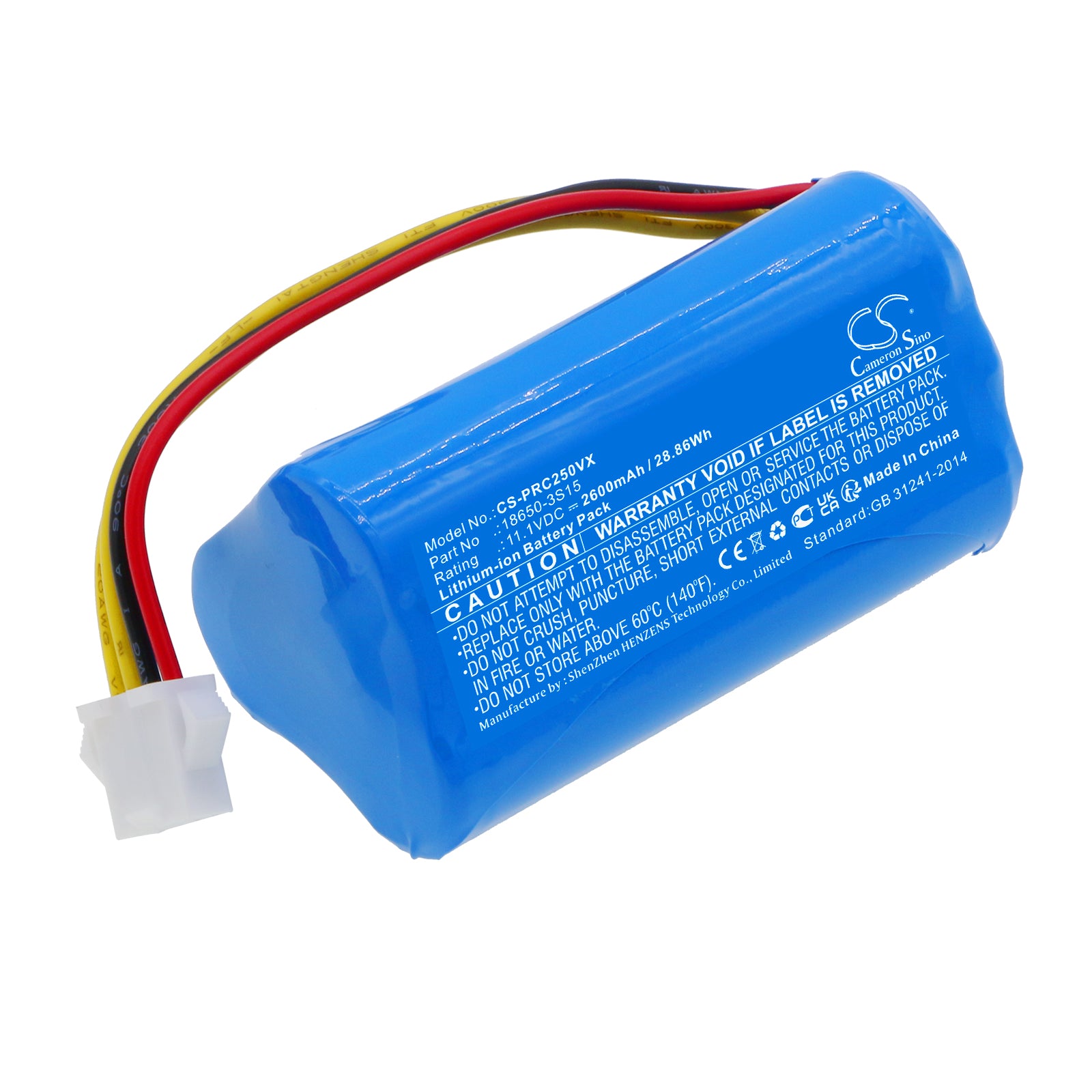 Li-ion, Vacuum Battery fits Cleanmate S460, Scarlett Robot Vacuum Cleaner, 11.1V, 2600mAh Vacuum Cameron Sino Technology Limited