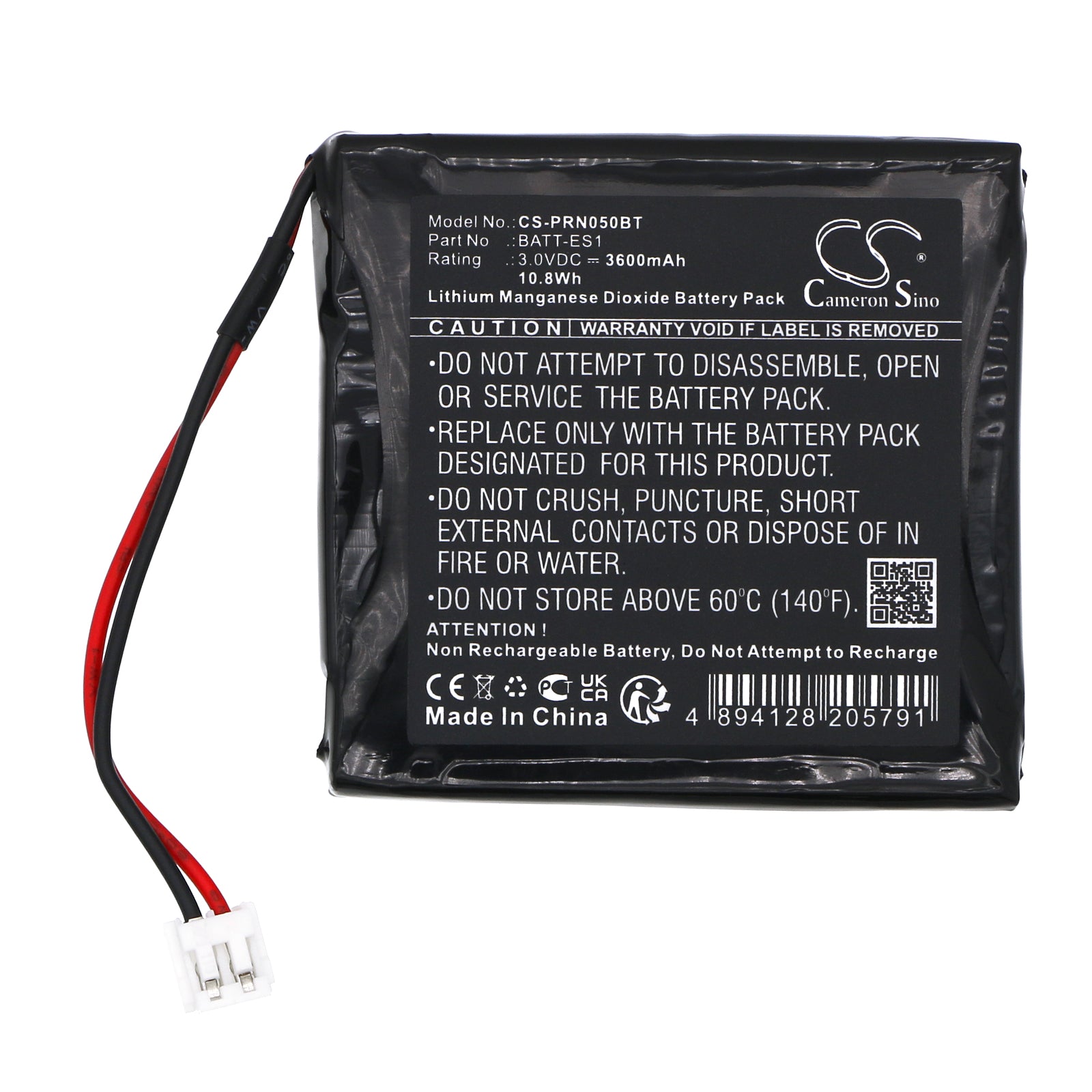 Li-MnO2, Alarm System Battery fits Hikvision Ds-pd2-t10p-weh/ds-pd2-t12p-we, Pyronix Deltabell, 3.0V, 3600mAh Alarm System Cameron Sino Technology Limited