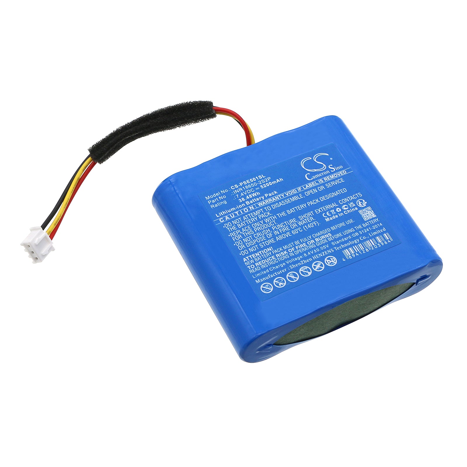 Li-ion, Speaker Battery fits Philips Pse0501, Pse0501/00, 7.4V, 5200mAh Speaker Cameron Sino Technology Limited