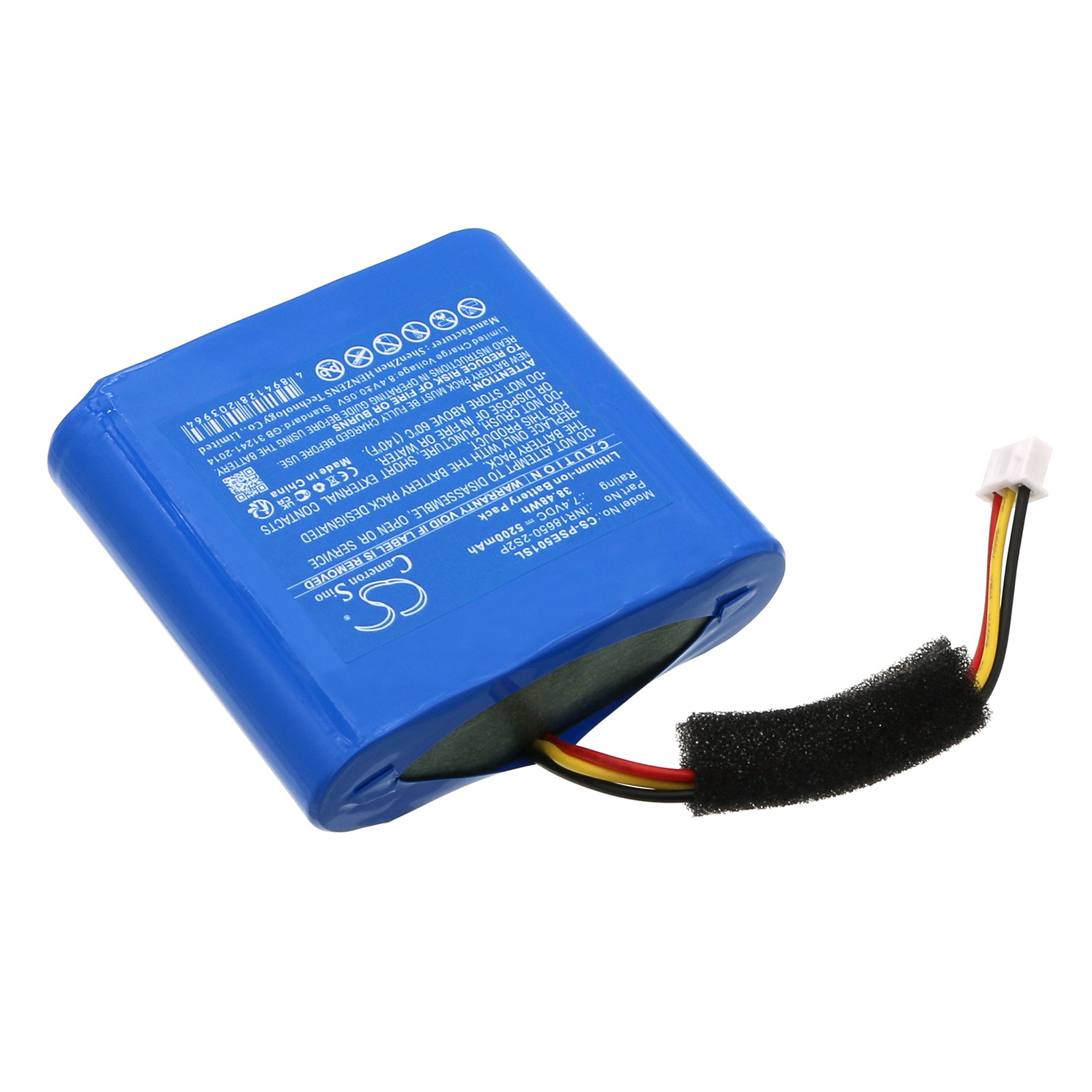 Li-ion, Speaker Battery fits Philips Pse0501, Pse0501/00, 7.4V, 5200mAh Speaker Cameron Sino Technology Limited