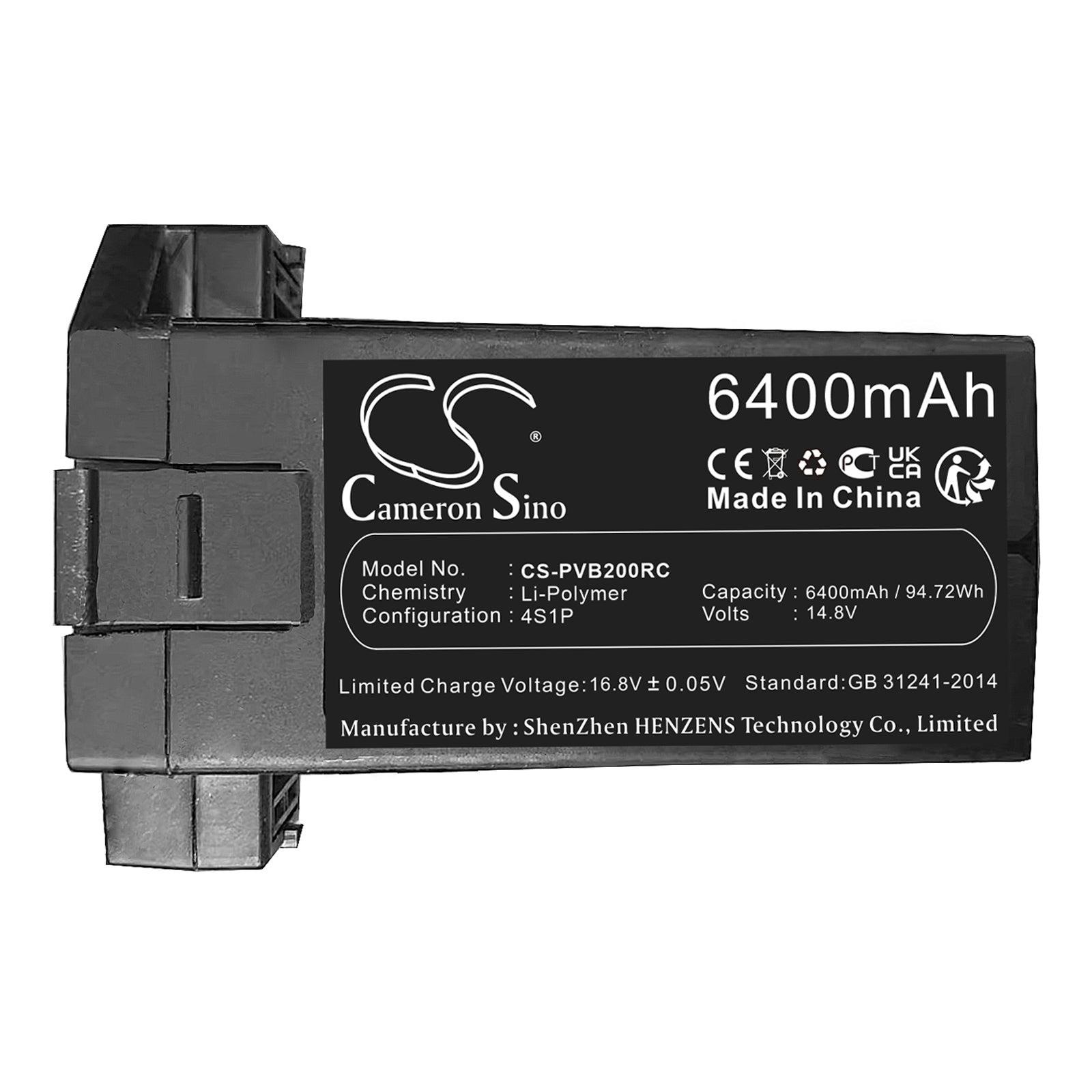 Li-Polymer, Drones Battery fits Powervision Poweregg, 14.8V, 6400mAh Drones Cameron Sino Technology Limited