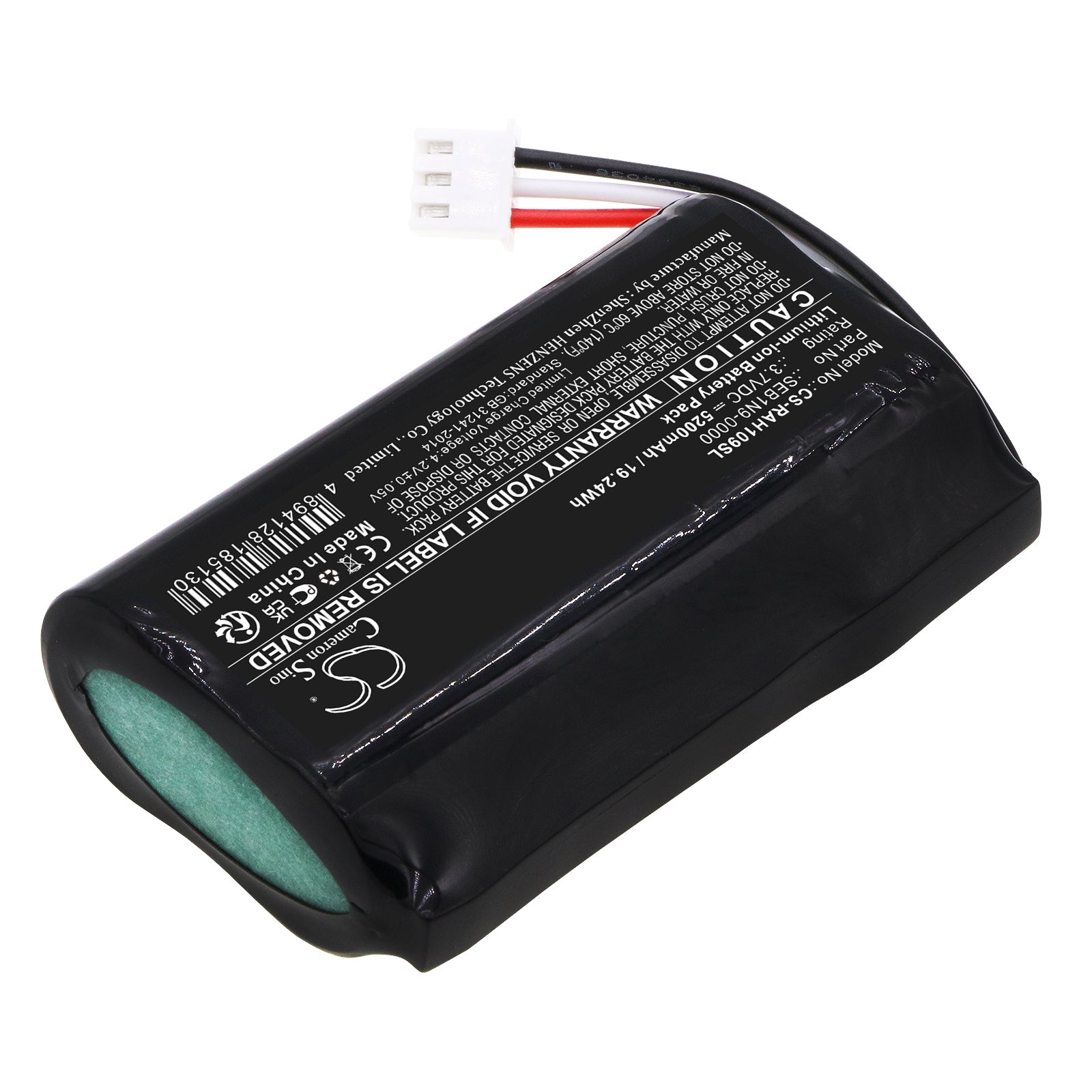 Li-ion, Alarm System Battery fits Ring 4hb1u9-0en0, Alarm Home Base Station, 3.7V, 5200mAh Alarm System Cameron Sino Technology Limited