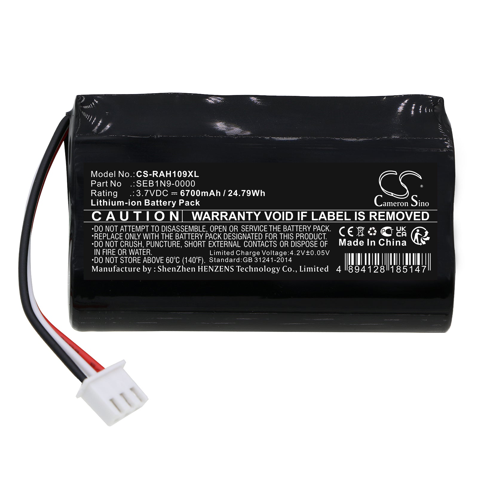 Li-ion, Alarm System Battery fits Ring Alarm Home Base Station, 3.7V, 6700mAh Alarm System Cameron Sino Technology Limited