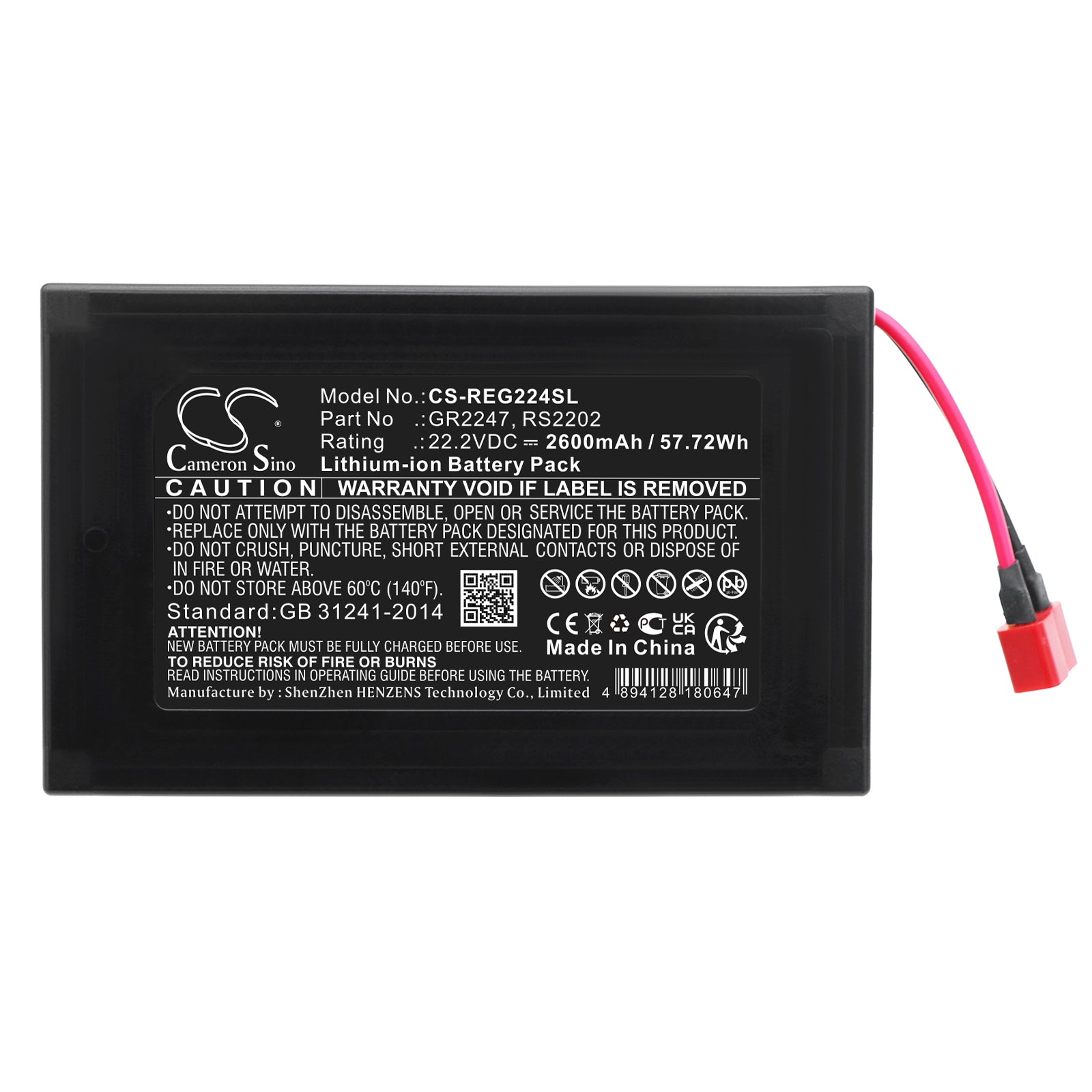 Li-ion, Electric Scooter Battery fits Razor Ripstik Electric Caster Board, 22.2V, 2600mAh Electric Scooter Cameron Sino Technology Limited