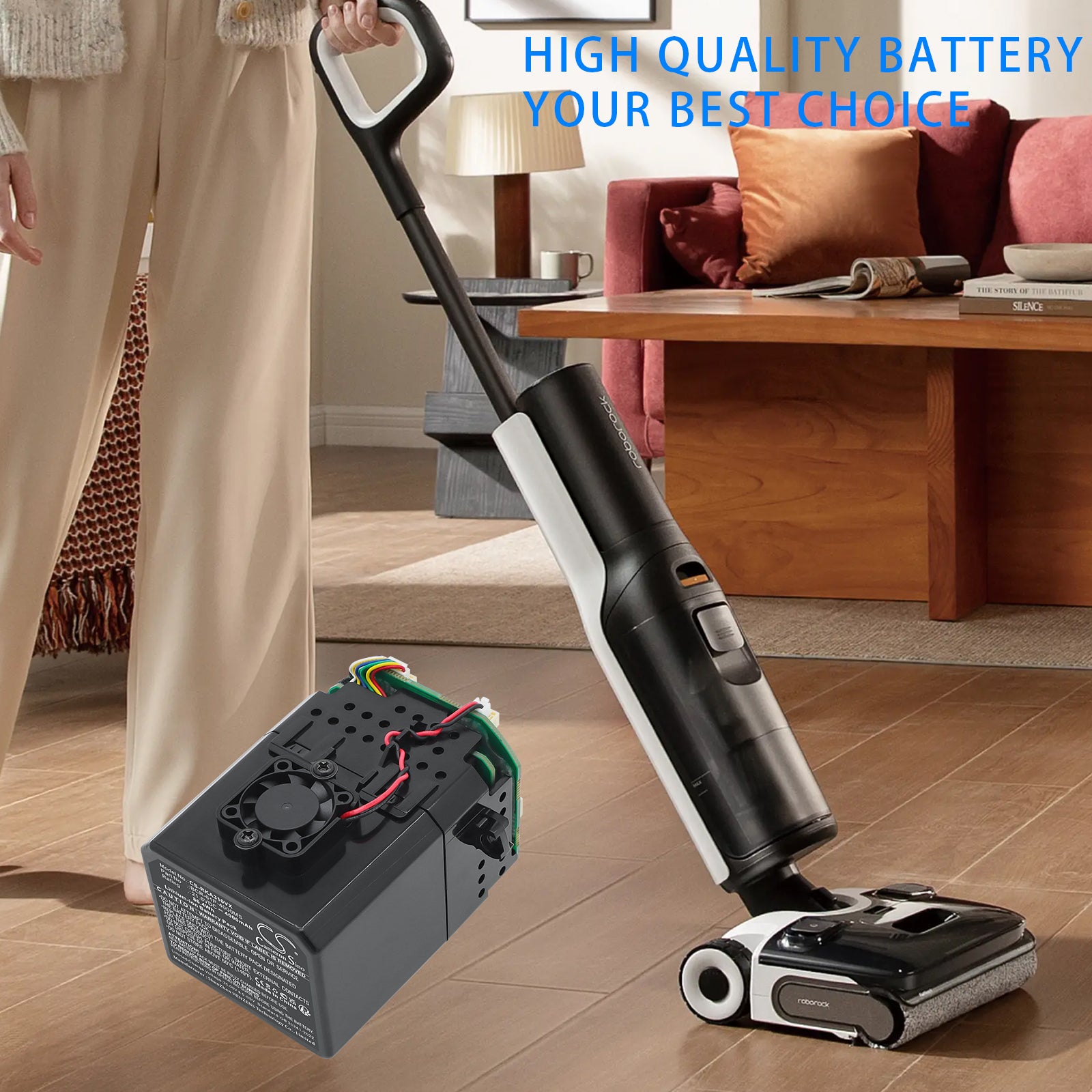 21.6V, Li-ion, 4000mAh, Battery fits Roborock A30 Pro, A30 Pro Combo, 86.4Wh Vacuum Cameron Sino Technology Limited
