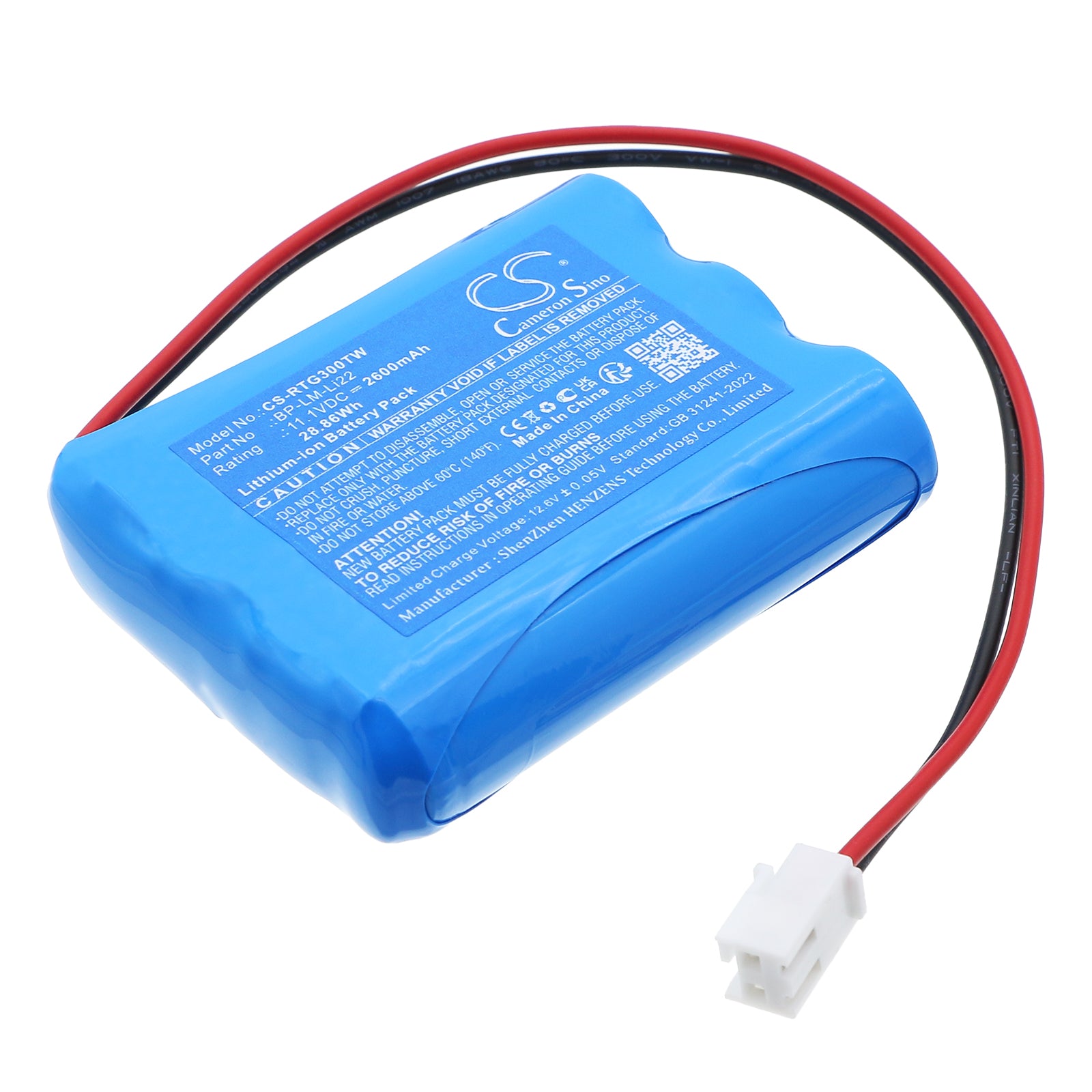 11.1V, Li-ion, 2600mAh, Battery fits Ritron Generation 3 LoudMouth Receivers, 28.86Wh Two-Way Radio Cameron Sino Technology Limited