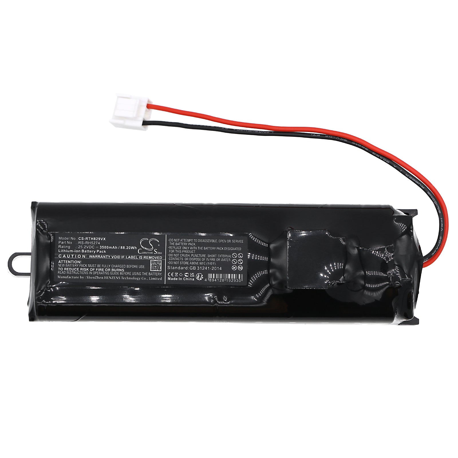 Li-ion, Vacuum Battery fits Rowenta Rh8290wo, Rh8827wo, 25.2V, 3500mAh Vacuum Cameron Sino Technology Limited