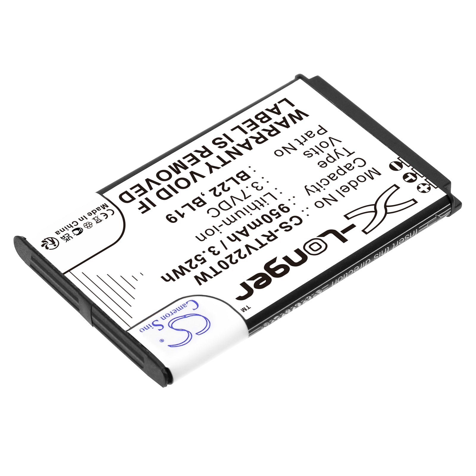 Li-ion, Two-Way Radio Battery fits Retevis Dt22, Rt15, 3.7V, 950mAh Two-Way Radio Cameron Sino Technology Limited