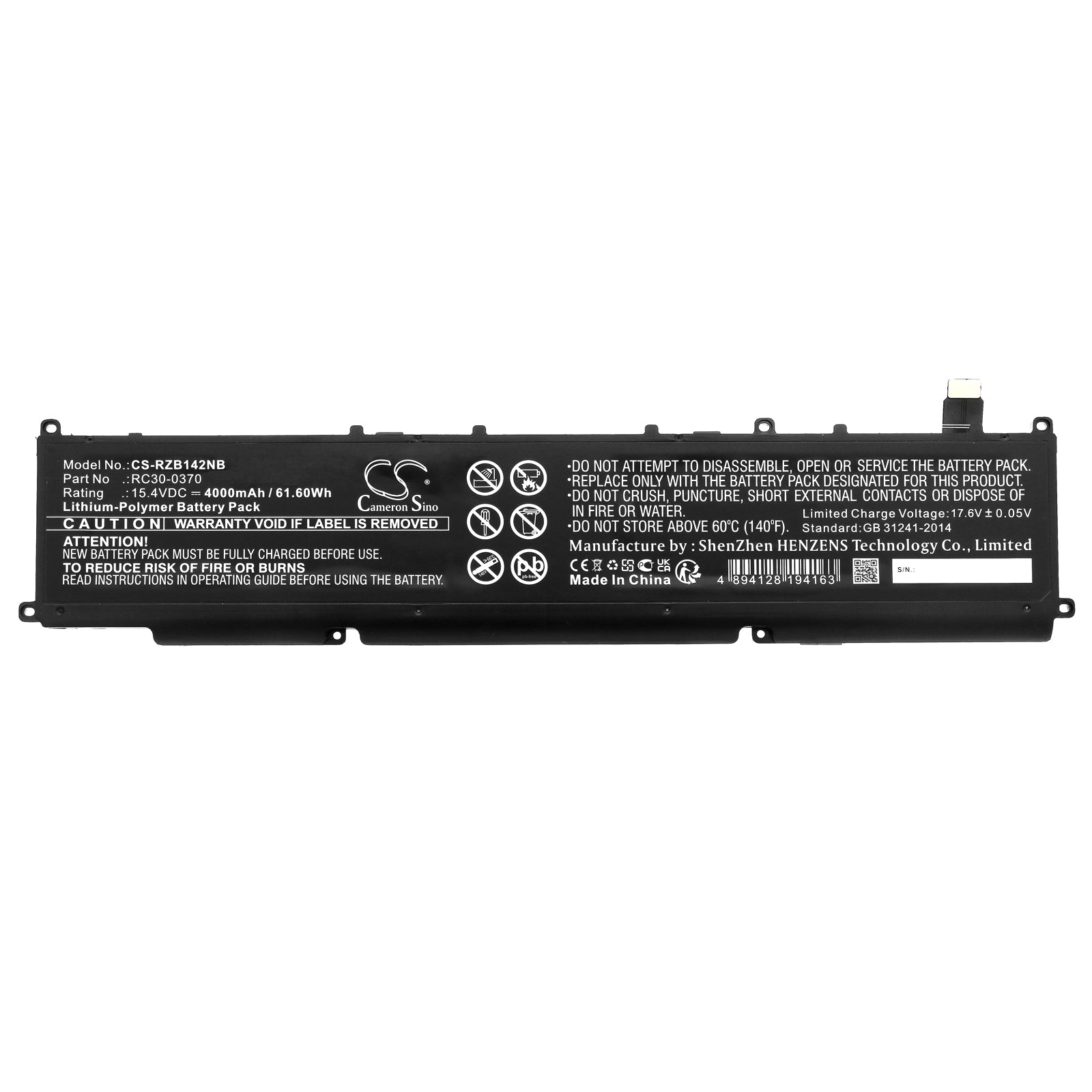Li-Polymer, Notebook, Laptop Battery fits Razer Blade 14 2021, Blade 14 2022, 15.4V, 4000mAh Notebook, Laptop Cameron Sino Technology Limited