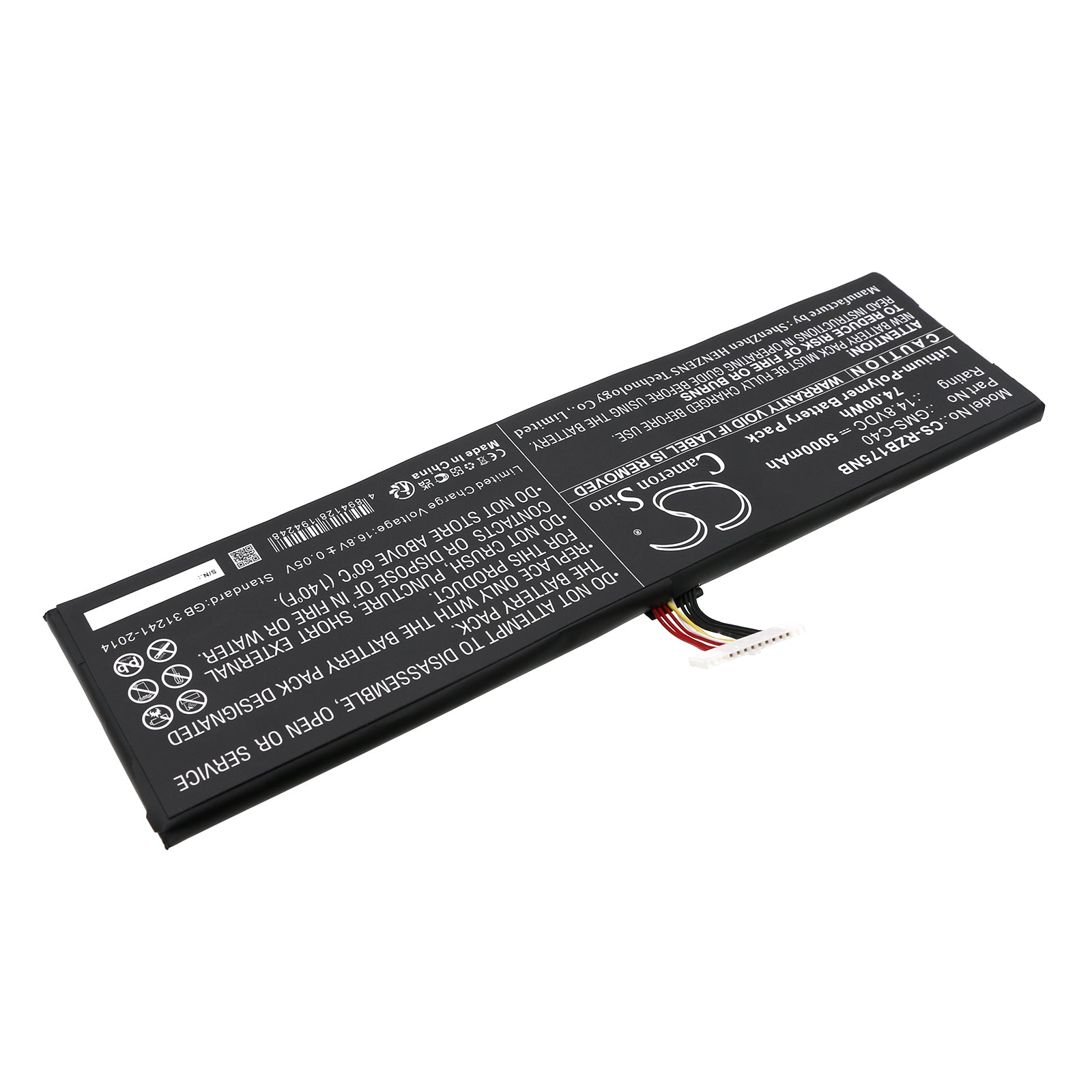 Li-Polymer, Notebook, Laptop Battery fits Razer Blade Pro 17, Blade Pro 17 Inch 2013, 14.8V, 5000mAh Notebook, Laptop Cameron Sino Technology Limited