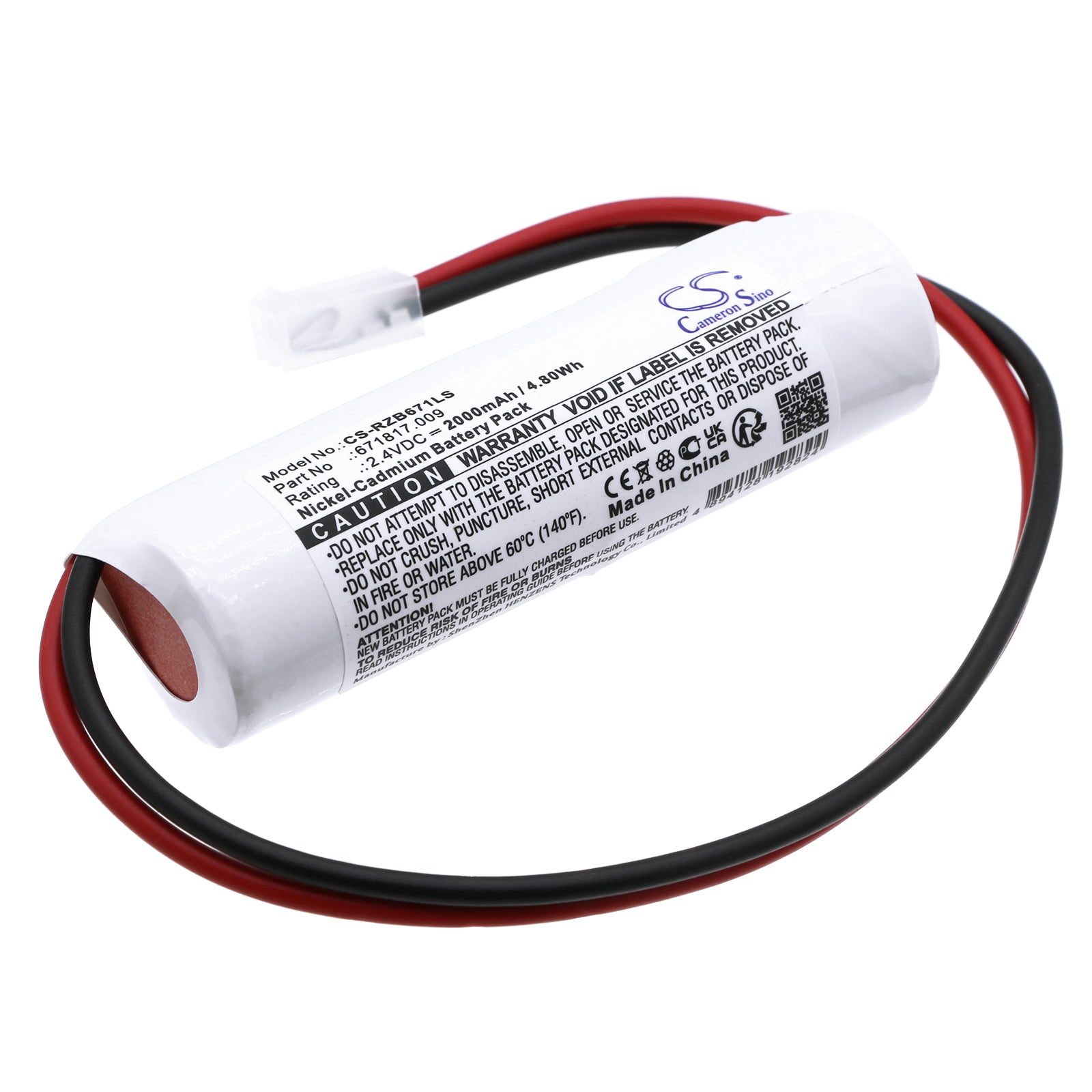 Ni-CD, Emergency Lighting Battery fits Bst 275600, Elubat Swiss 275 602, 2.4V, 2000mAh Emergency Lighting Cameron Sino Technology Limited