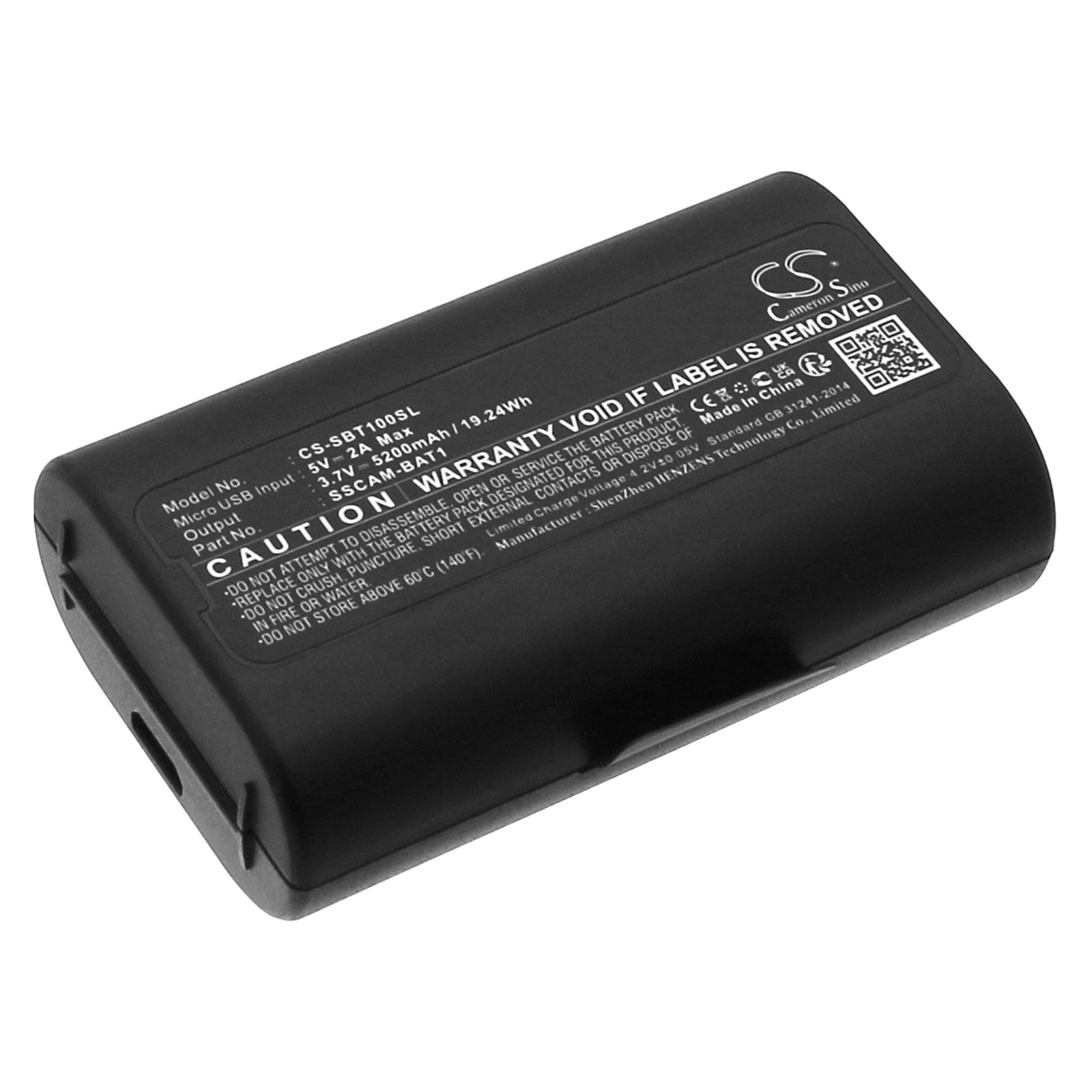 Li-ion, Home Security Camera Battery fits Simplisafe Extra Outdoor, Outdoor Smart Home Security Ca, 3.7V, 5200mAh Home Security Camera Cameron Sino Technology Limited