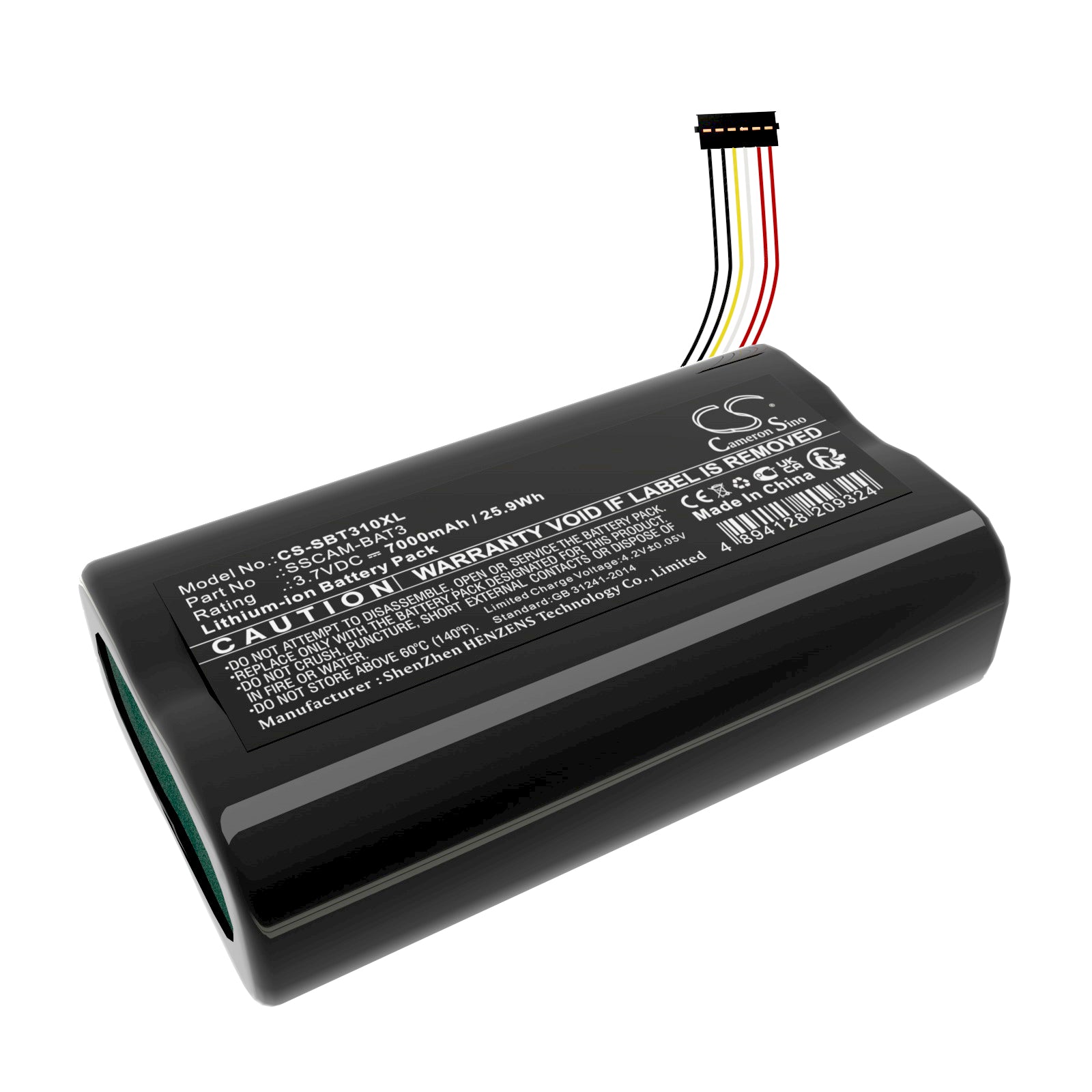 Li-ion, Home Security Camera Battery fits Simplisafe Simplisafe, 3.7V, 7000mAh Home Security Camera Cameron Sino Technology Limited