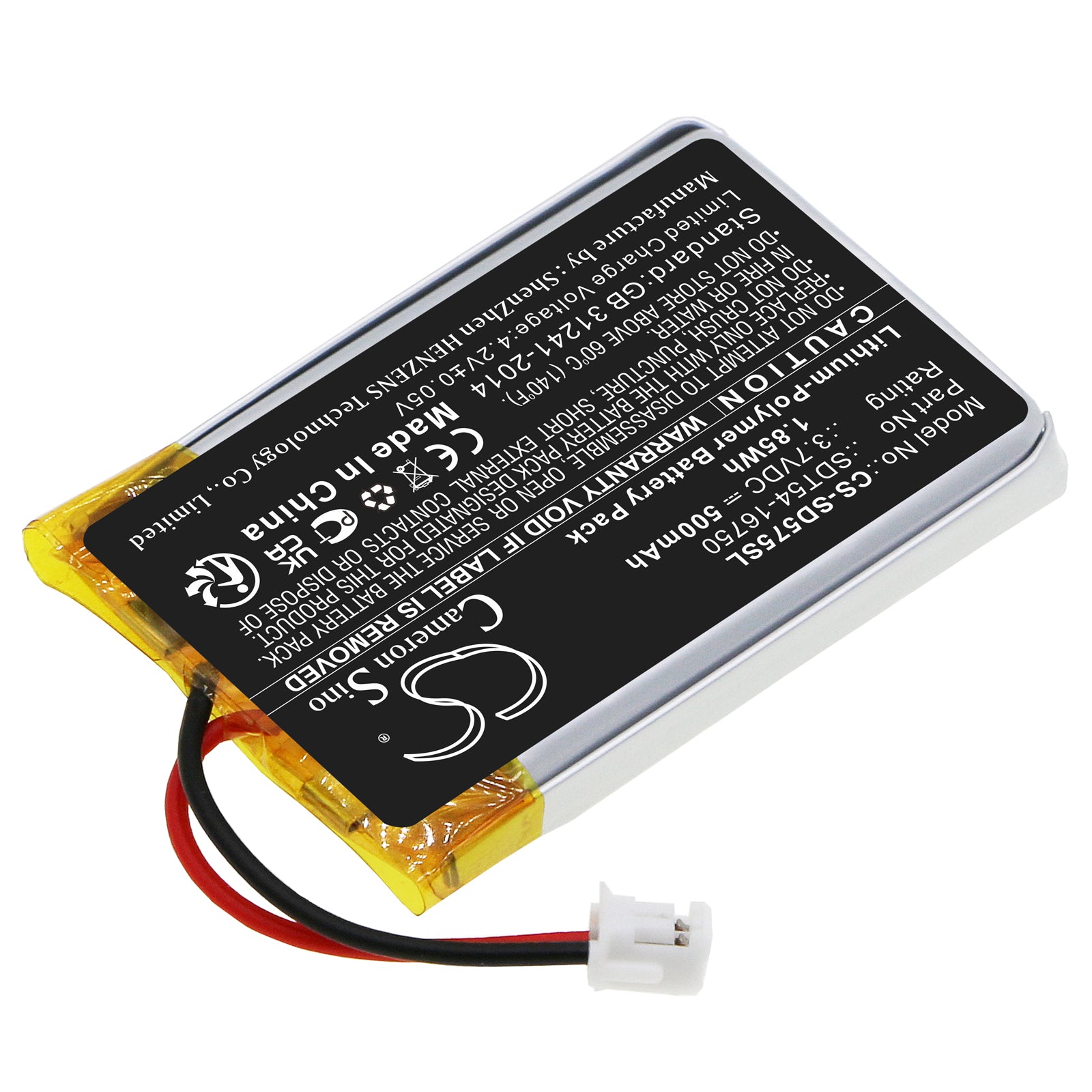 Li-Polymer, Dog Collar Battery fits Sportdog Sd-575, Sd-575e, 3.7V, 500mAh Dog Collar Cameron Sino Technology Limited
