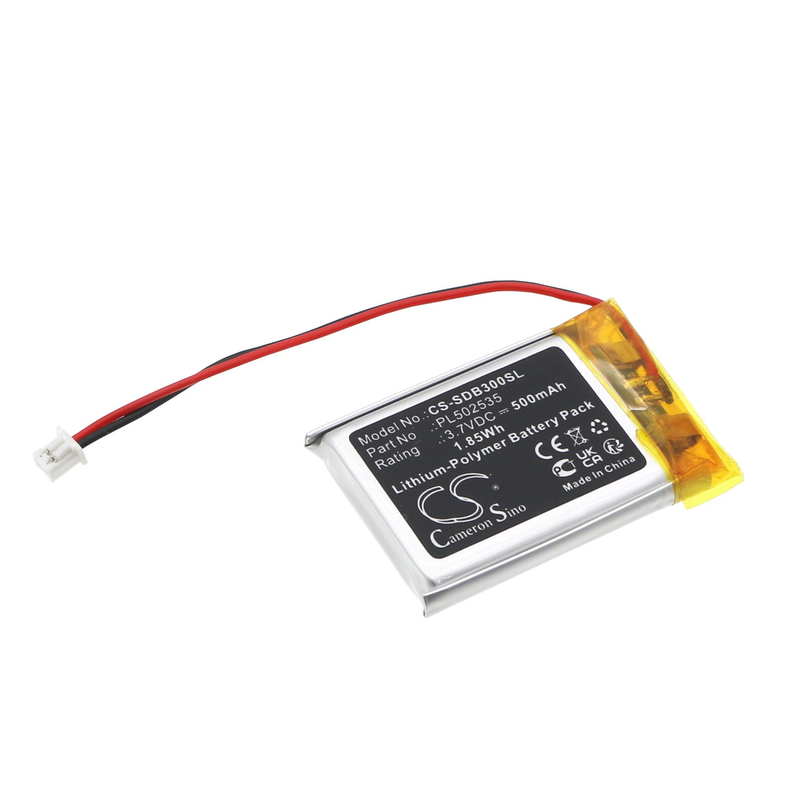 Li-Polymer, Home Security Camera Battery fits Simplisafe Ssdb3, U9k-db3000, 3.7V, 500mAh Home Security Camera Cameron Sino Technology Limited