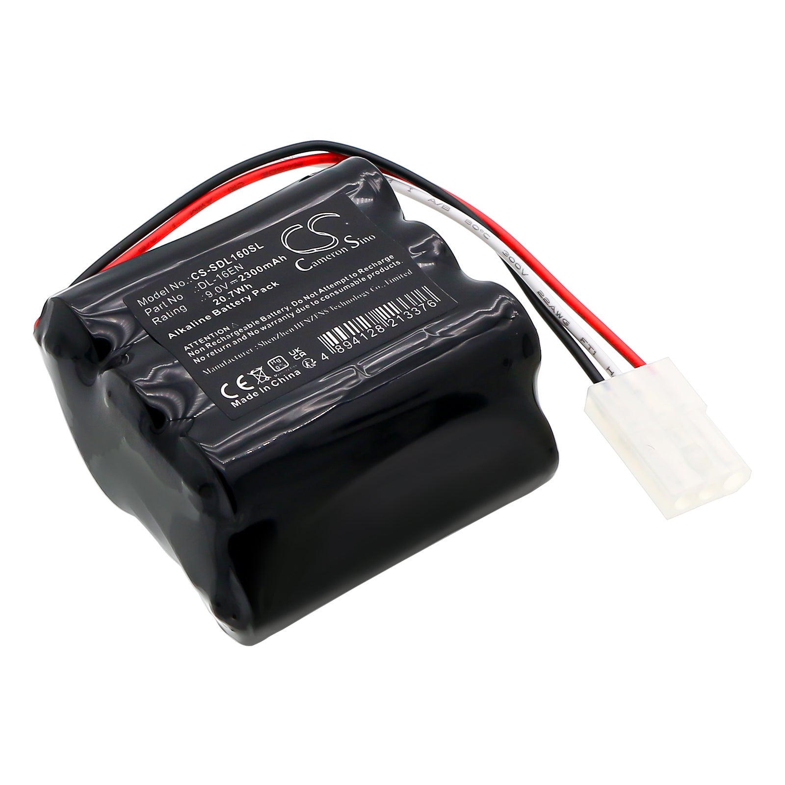 9V, Alkaline, 2300mAh, Battery fits DoorLock DL-16EN, 20.7Wh Door Lock Cameron Sino Technology Limited
