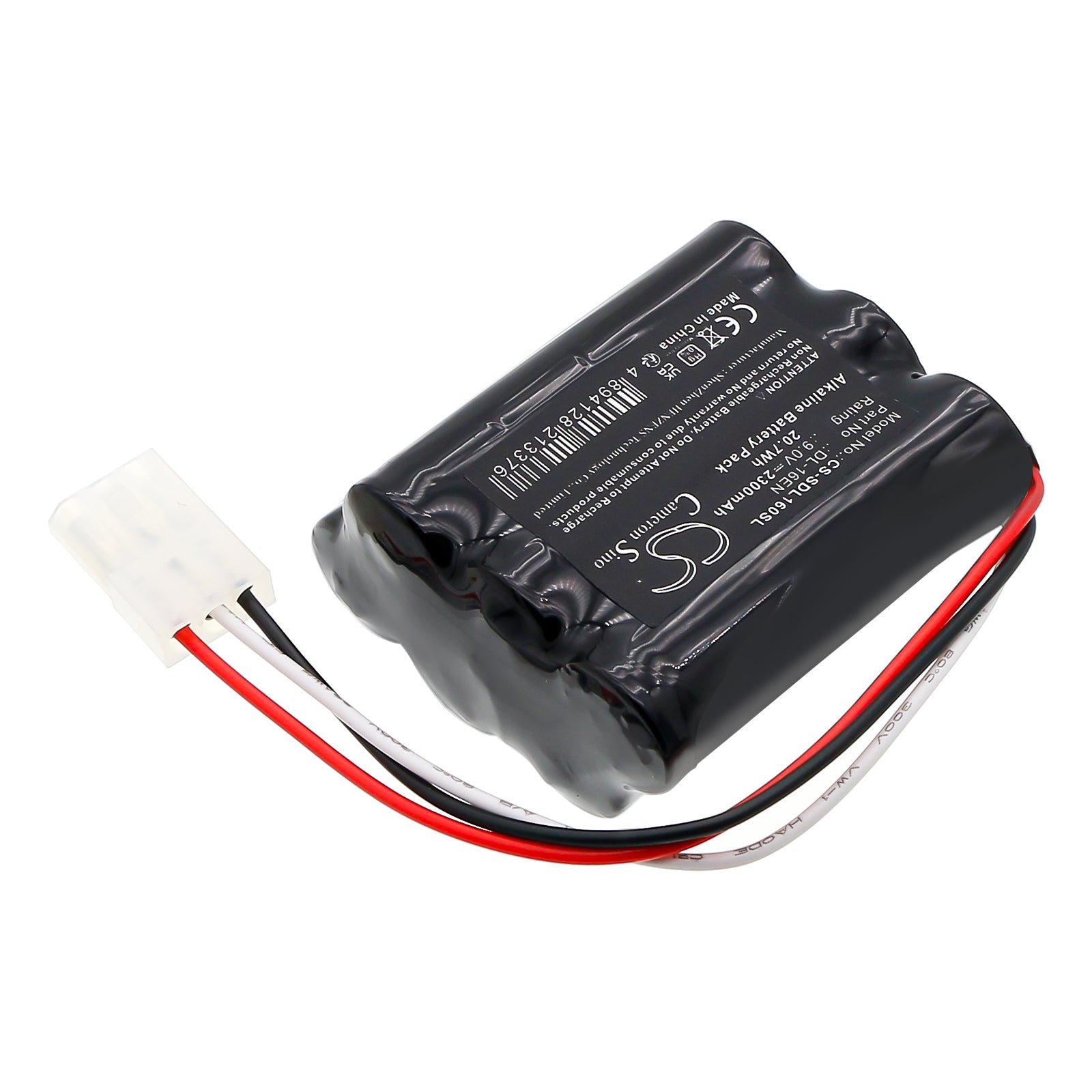 9V, Alkaline, 2300mAh, Battery fits DoorLock DL-16EN, 20.7Wh Door Lock Cameron Sino Technology Limited
