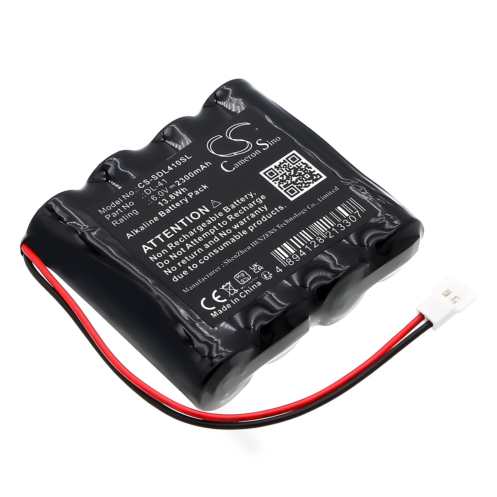 6V, Alkaline, 2300mAh, Battery fits DoorLock DL-41, 13.8Wh Door Lock Cameron Sino Technology Limited
