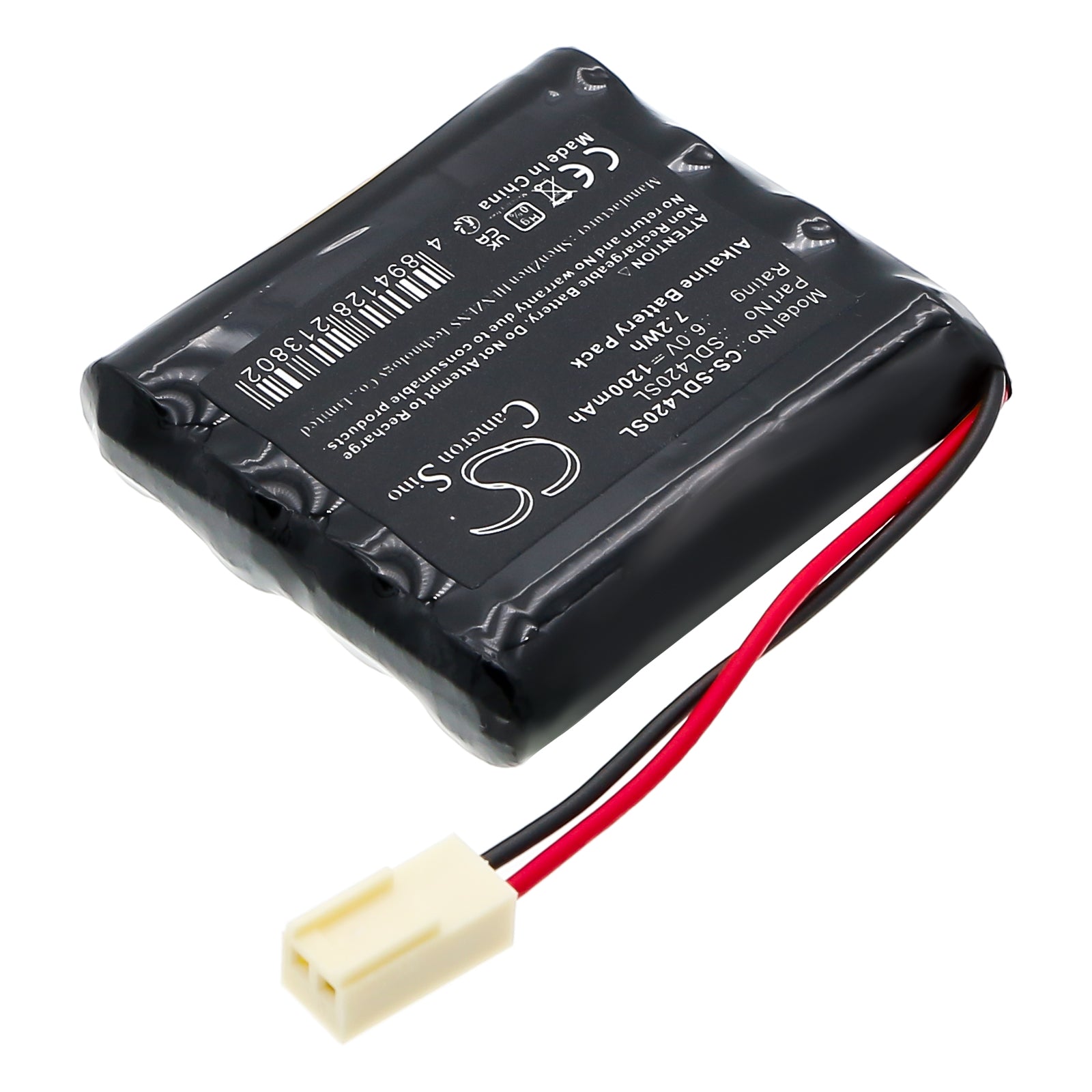 6V, Alkaline, 1200mAh, Battery fits Generic 132 100556, 7.2Wh Door Lock Cameron Sino Technology Limited