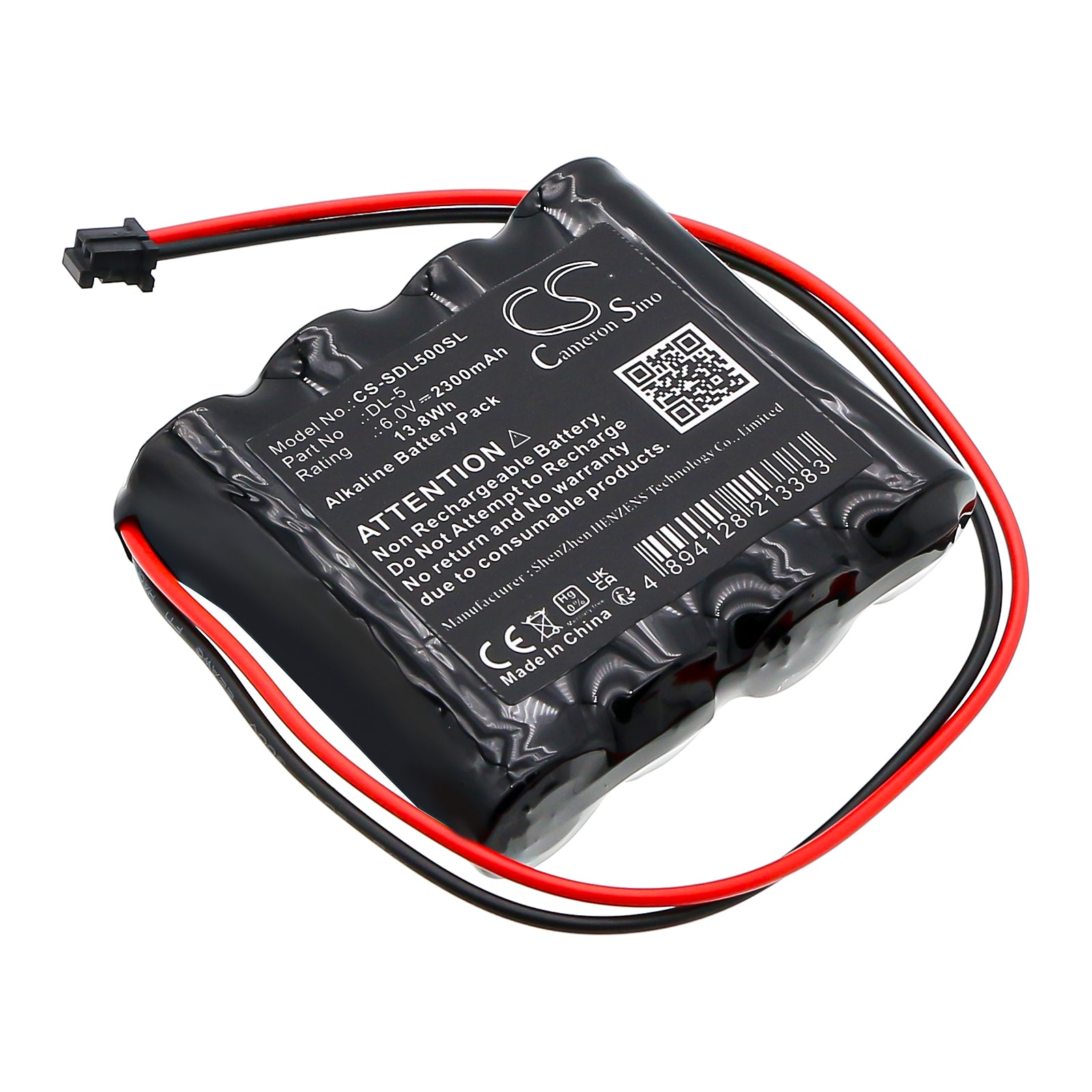 6V, Alkaline, 2300mAh, Battery fits NABC HTL3, HTL5 | KeyLock F 7400-12 | Zoro G003259860 | Saflok 459112, 13.8Wh Door Lock Cameron Sino Technology Limited