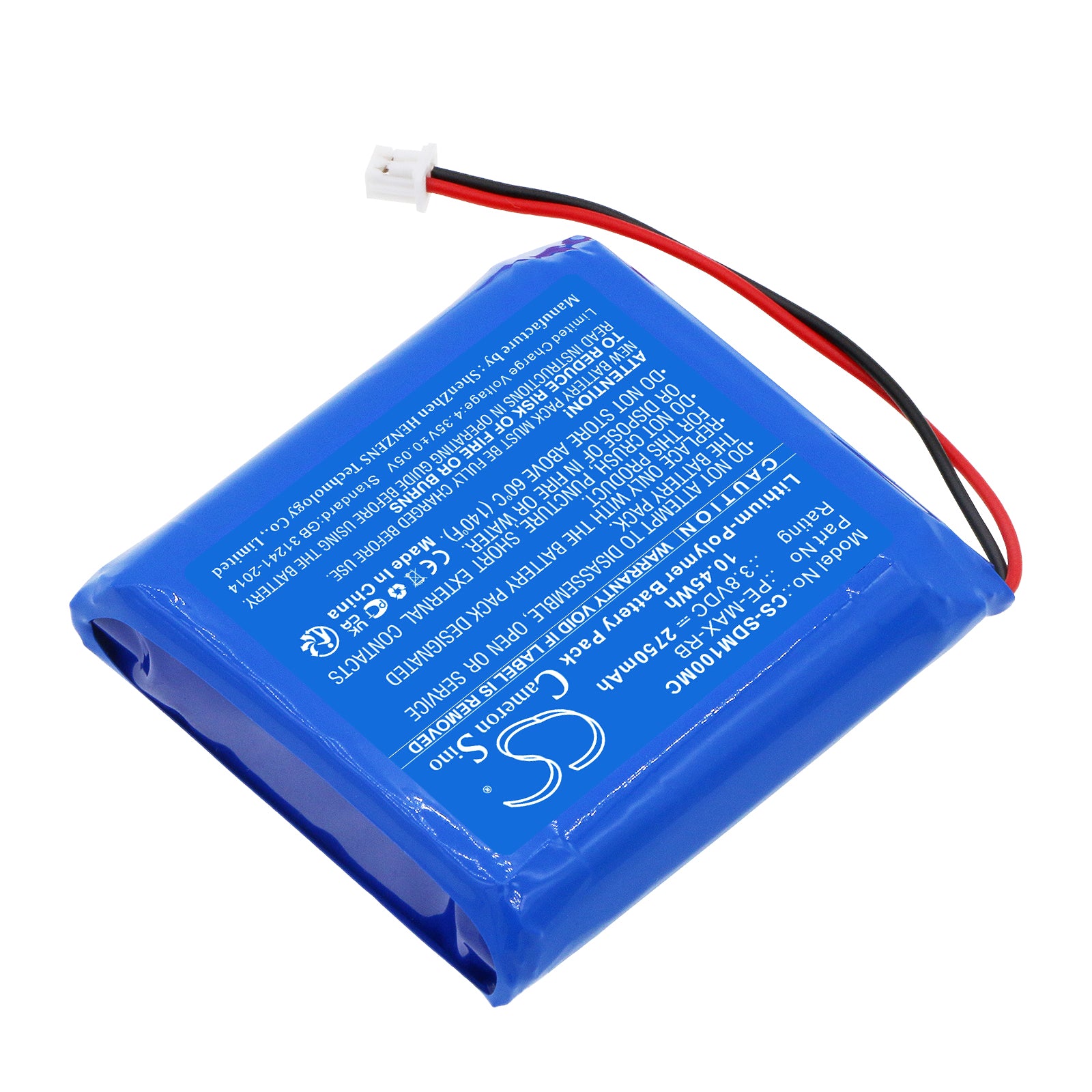 Li-Polymer, Body Camera Battery fits Patroleyes Pe-edge, Pe-max, 3.8V, 2750mAh Body Camera Cameron Sino Technology Limited