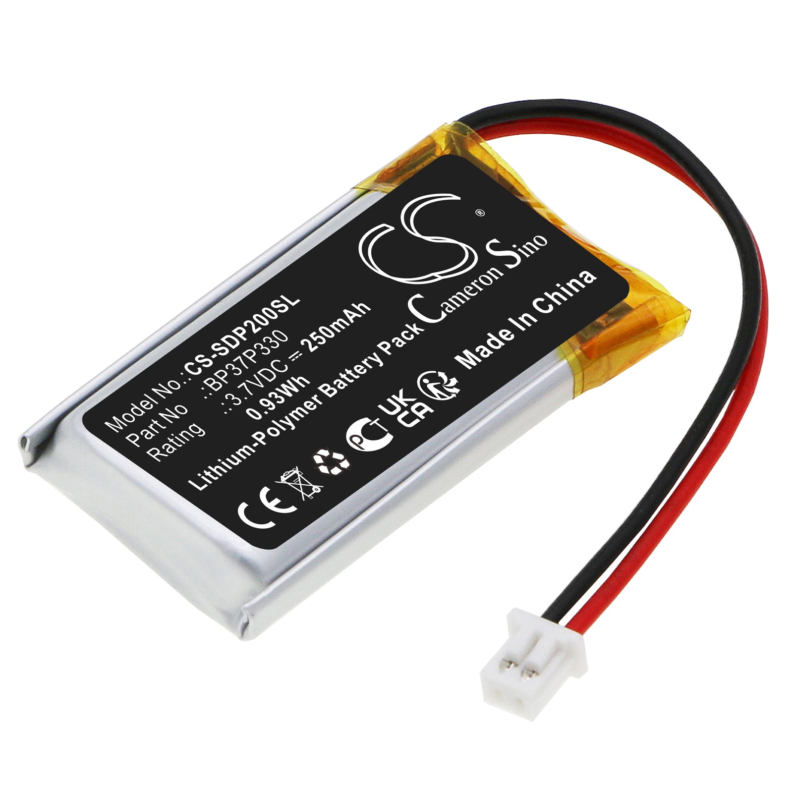 Li-Polymer, Dog Collar Battery fits Dogtra 202c, 280c, 3.7V, 250mAh Dog Collar Cameron Sino Technology Limited