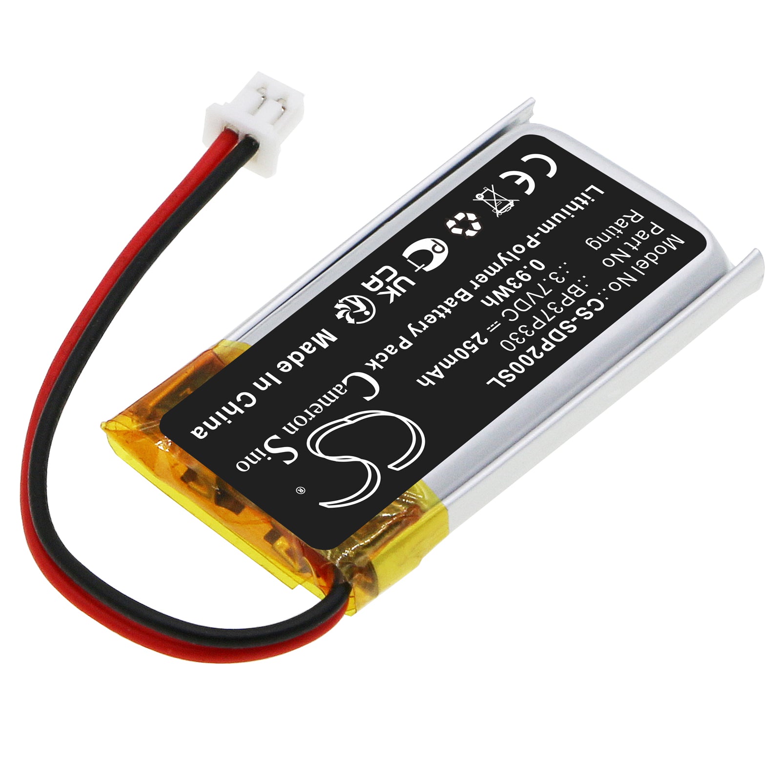 Li-Polymer, Dog Collar Battery fits Dogtra 202c, 280c, 3.7V, 250mAh Dog Collar Cameron Sino Technology Limited