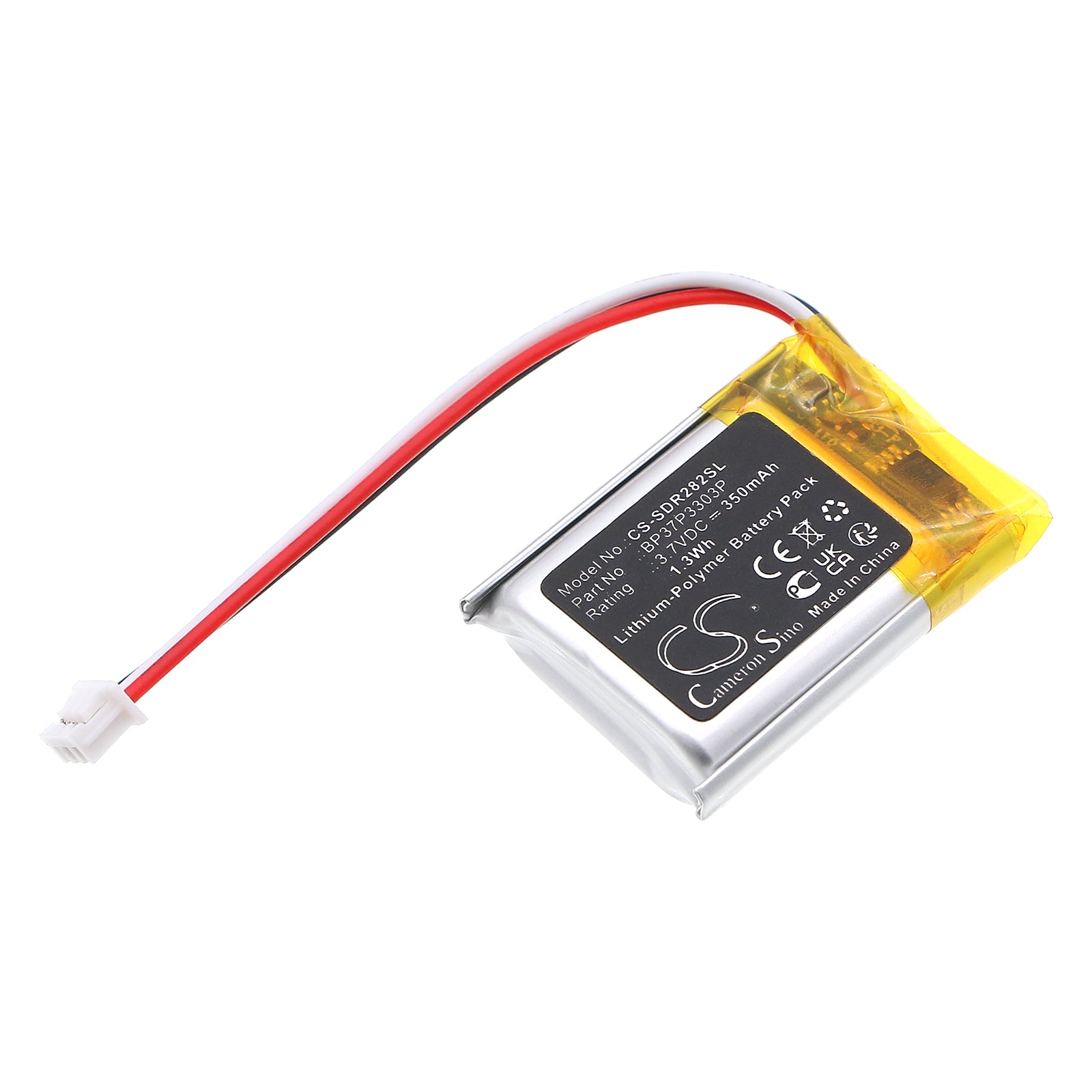 3.7V, Li-Polymer, 350mAh, Battery fits Dogtra 280C Receiver, 282C Receiver, 1.3Wh Dog Collar Cameron Sino Technology Limited