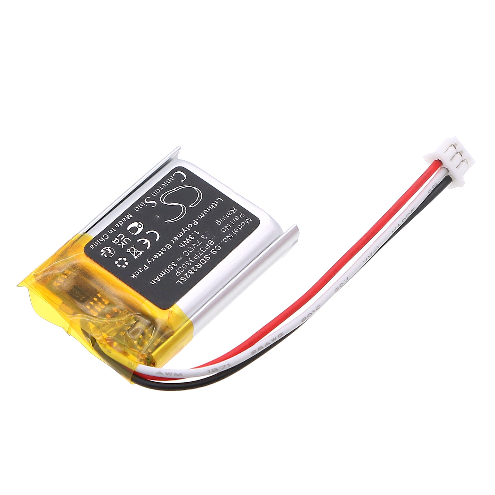 3.7V, Li-Polymer, 350mAh, Battery fits Dogtra 280C Receiver, 282C Receiver, 1.3Wh Dog Collar Cameron Sino Technology Limited