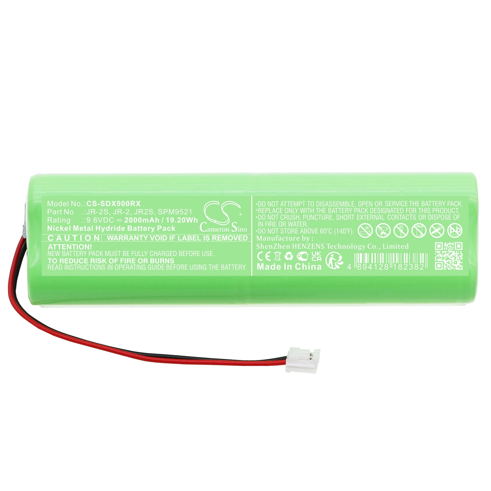 Ni-MH, Remote Controller Battery fits Spektrum Dms 11x, Dx6 Transmitter, 9.6V, 2000mAh Remote Controller Cameron Sino Technology Limited