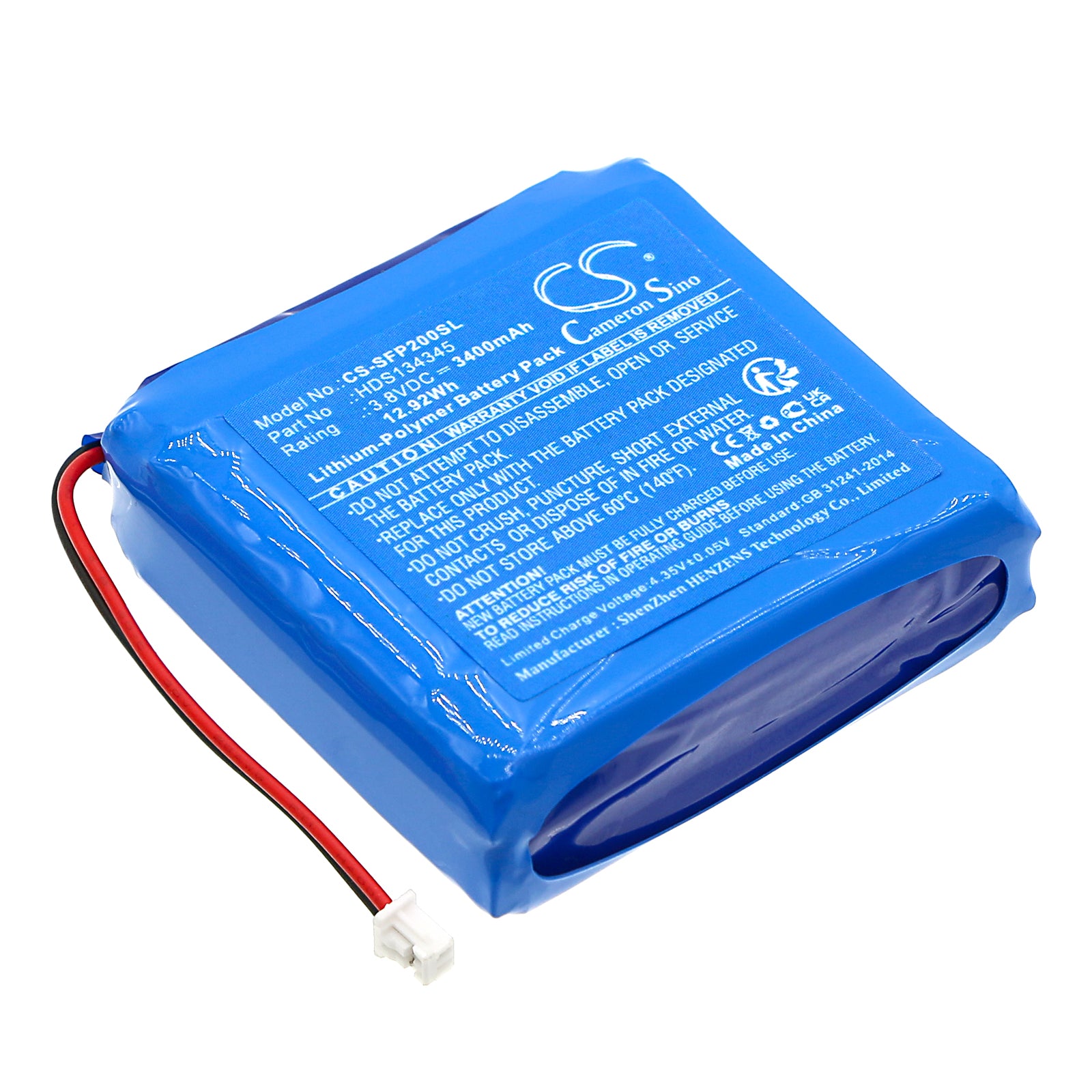 Li-Polymer, Body Camera Battery fits Safie Pocket 2, 3.8V, 3400mAh Body Camera Cameron Sino Technology Limited