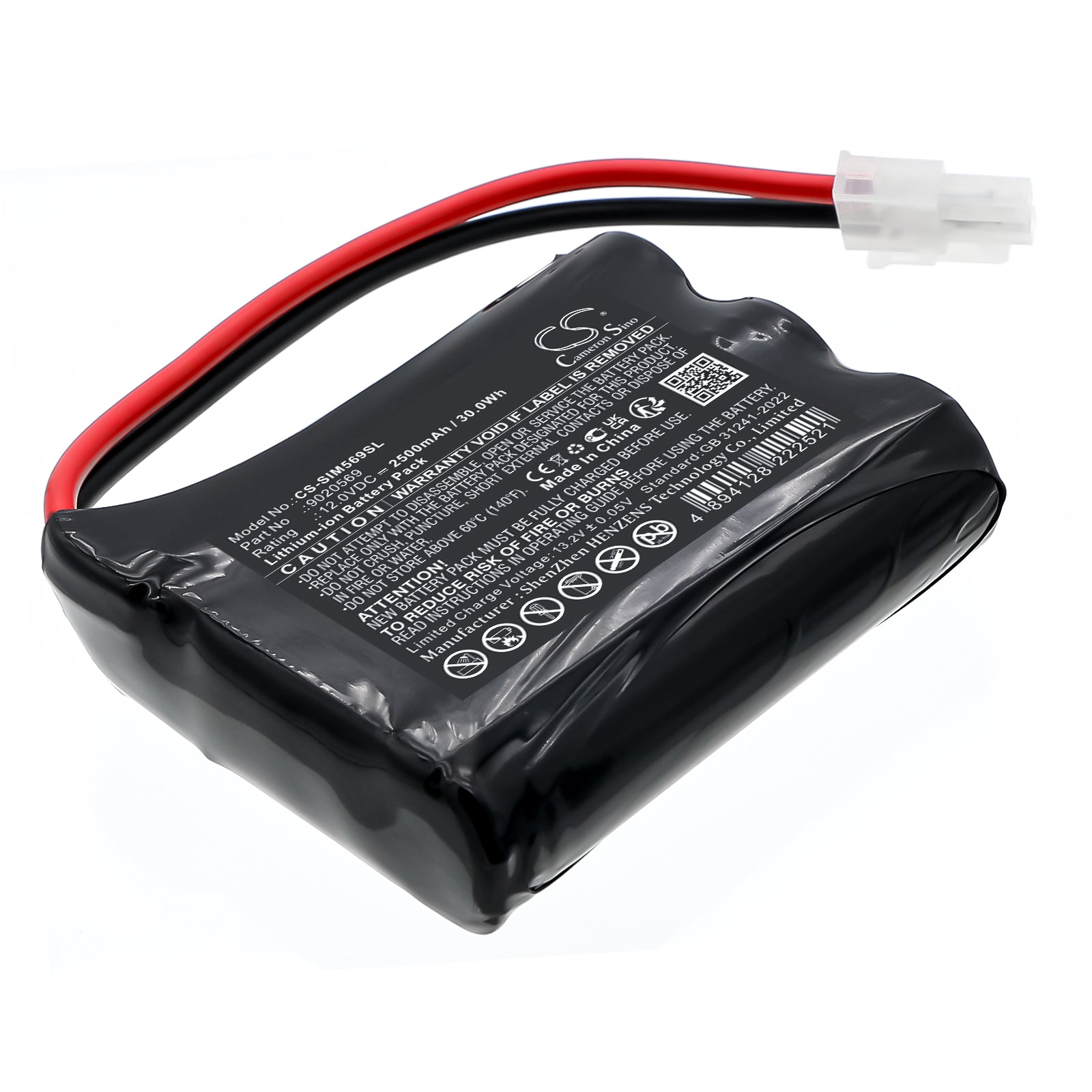 12V, Li-ion, 2500mAh, Battery fits Simu 2447-3092, 9020569, 30Wh Smart Home Cameron Sino Technology Limited