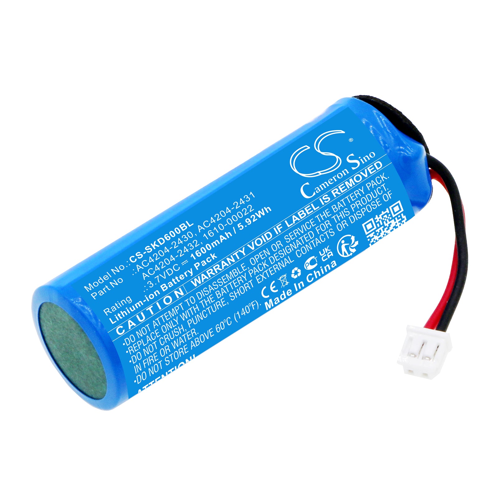 Li-ion, Barcode Scanner Battery fits Socket Mobile D600, D700, 3.7V, 1600mAh Barcode Scanner Cameron Sino Technology Limited