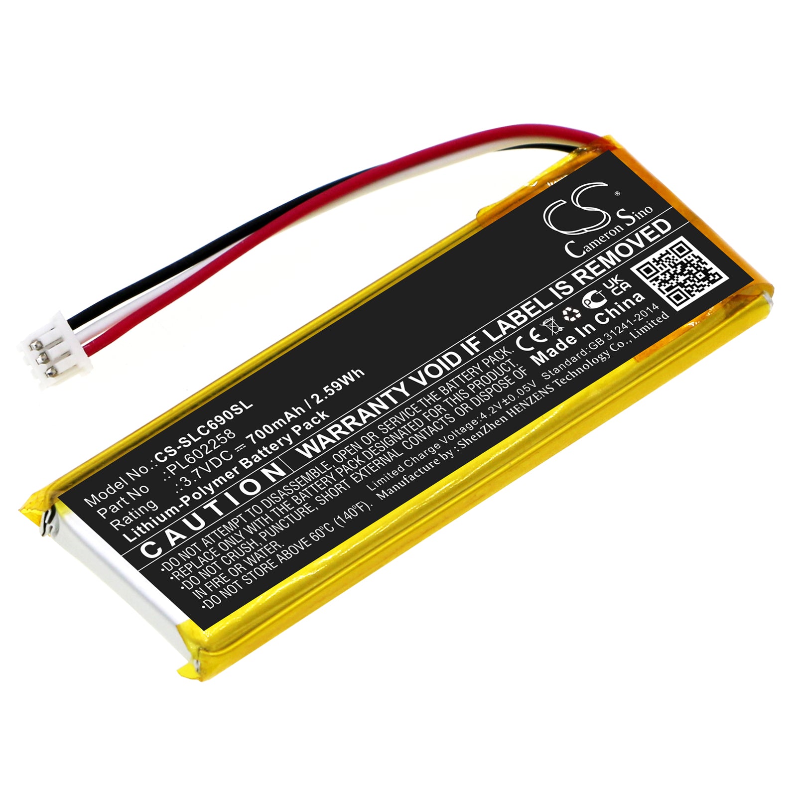 Li-Polymer, Game Console Battery fits Steelseries 69070, 69089, 3.7V, 700mAh Game Console Cameron Sino Technology Limited