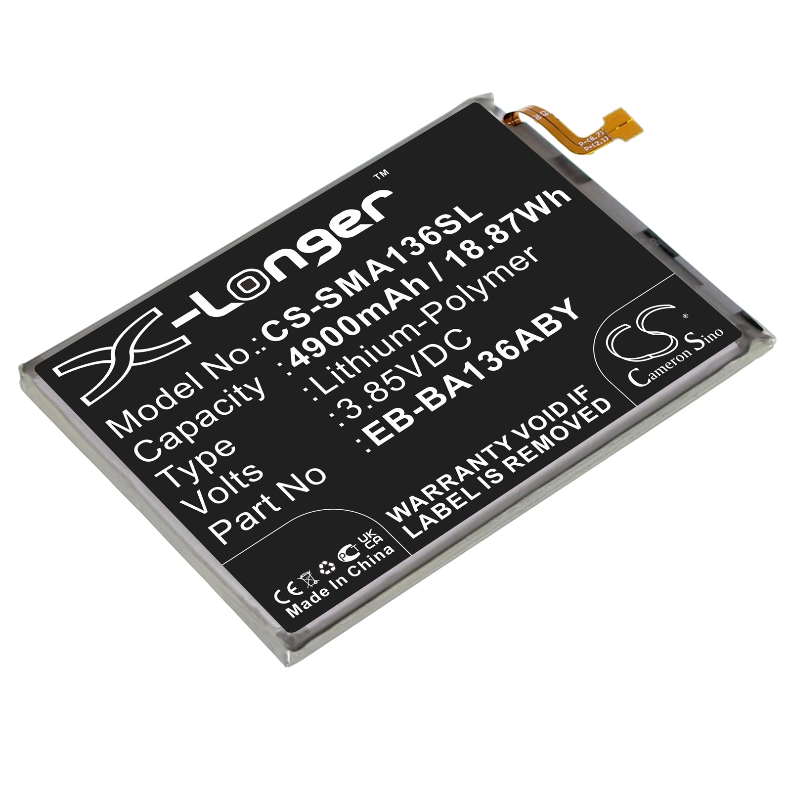 Li-Polymer, Mobile, SmartPhone Battery fits Samsung Galaxy A13 5g, Sm-a136a, 3.85V, 4900mAh Mobile & SmartPhone Cameron Sino Technology Limited